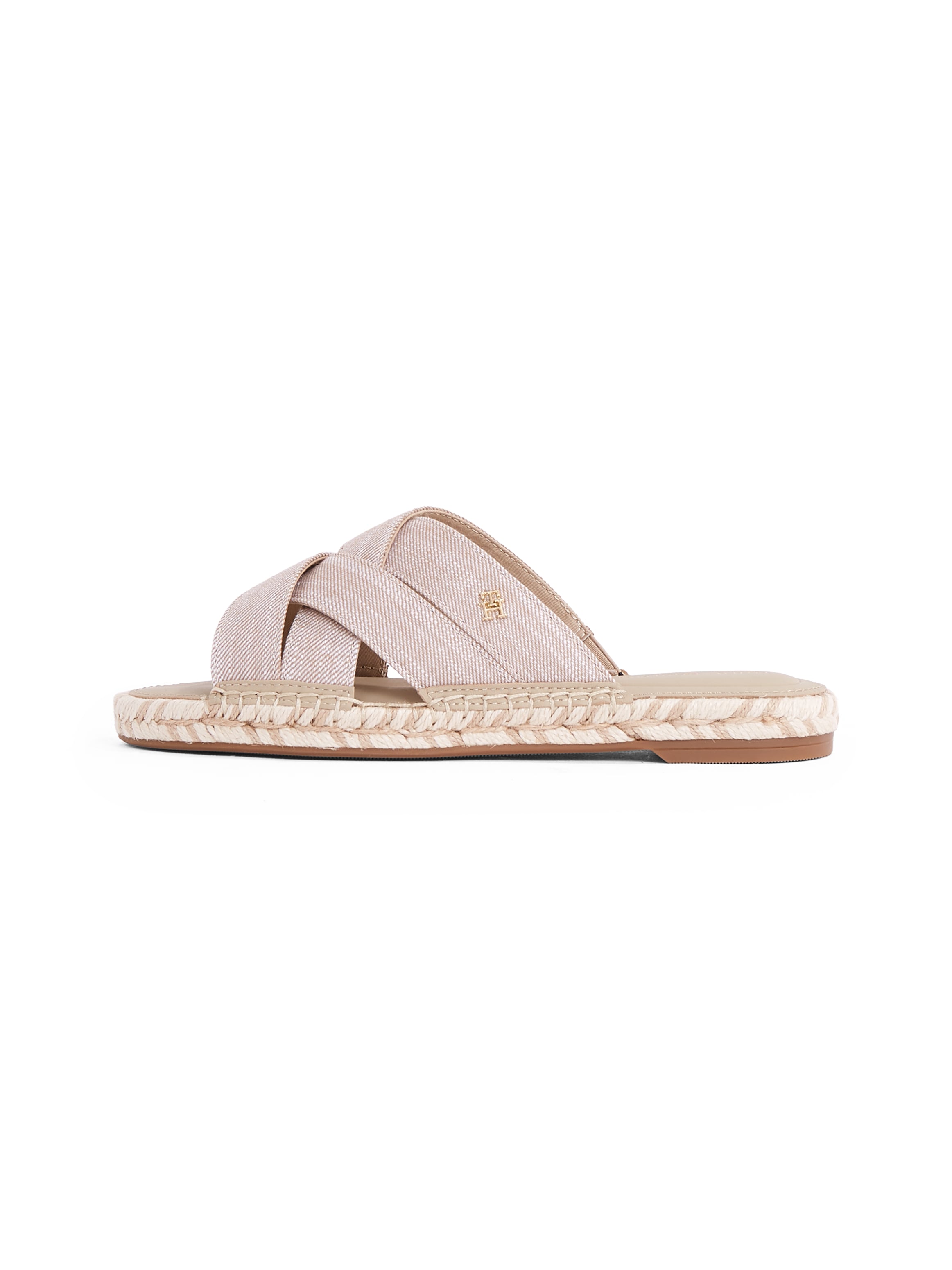 Tommy Hilfiger Pantolette »CHAMBRAY ESPADRILLE MULE«, Plateau, Sommermode, Flats, Schlüpfschuh mit Bandagen in Flechtoptik