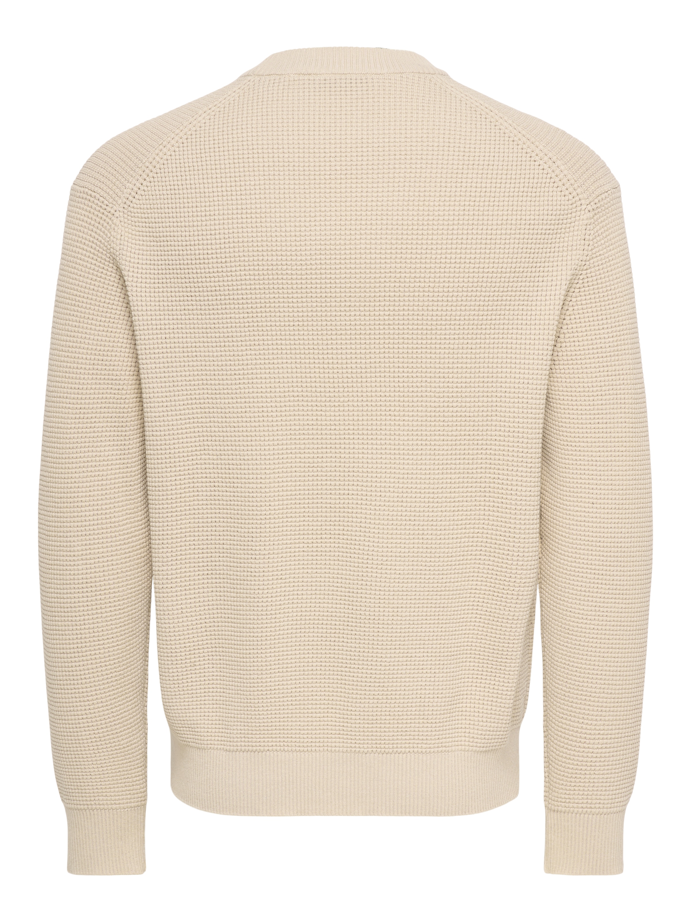 ONLY & SONS Rundhalspullover »ONSMARIUS LS WAFFLE CREW REG OTL« Baumwollmischung, regular fit