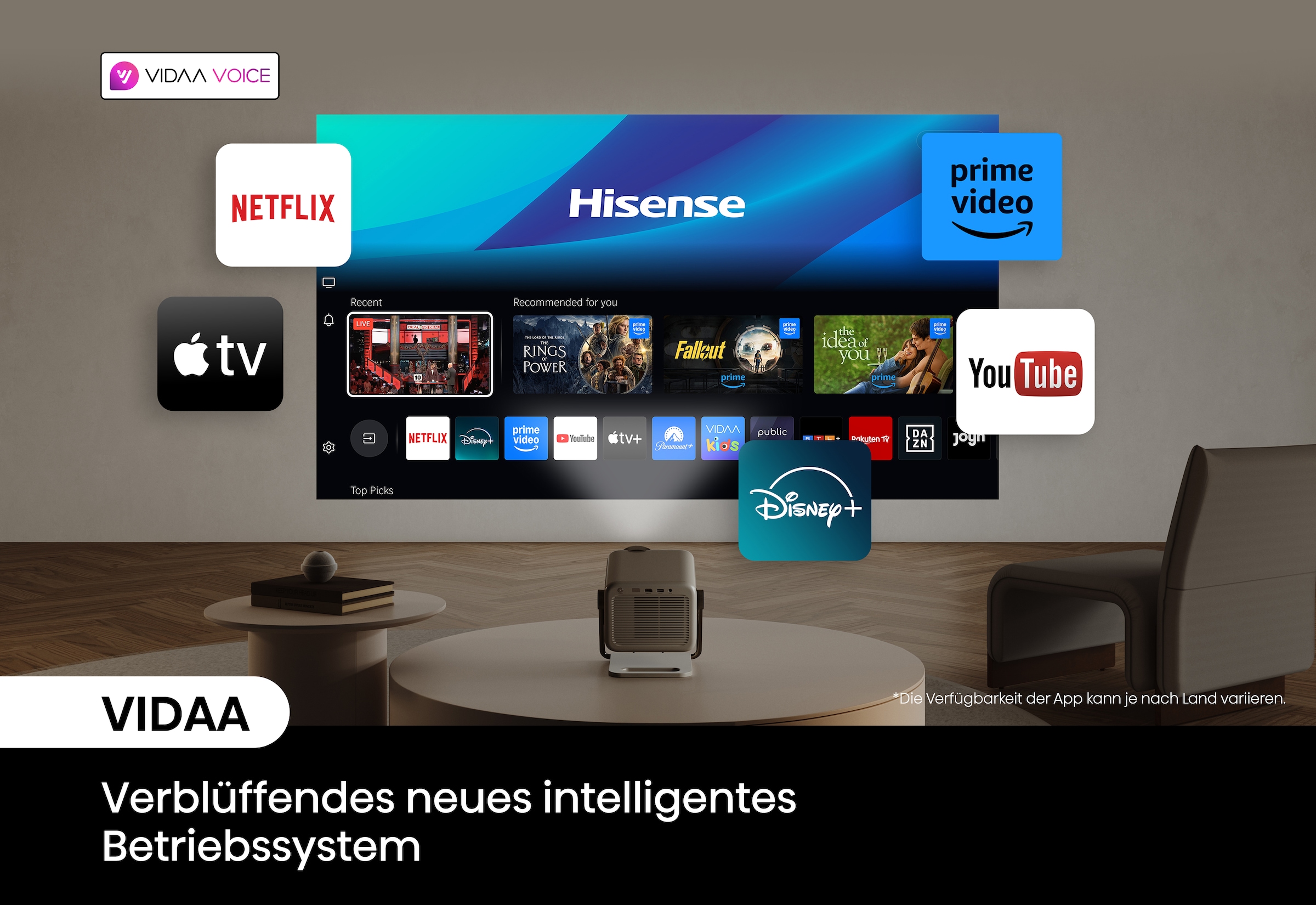 Hisense DLP-Beamer »M2 PRO«, (1000:1), Hisense M2 PRO 4K UHD Laser Mini Projektor