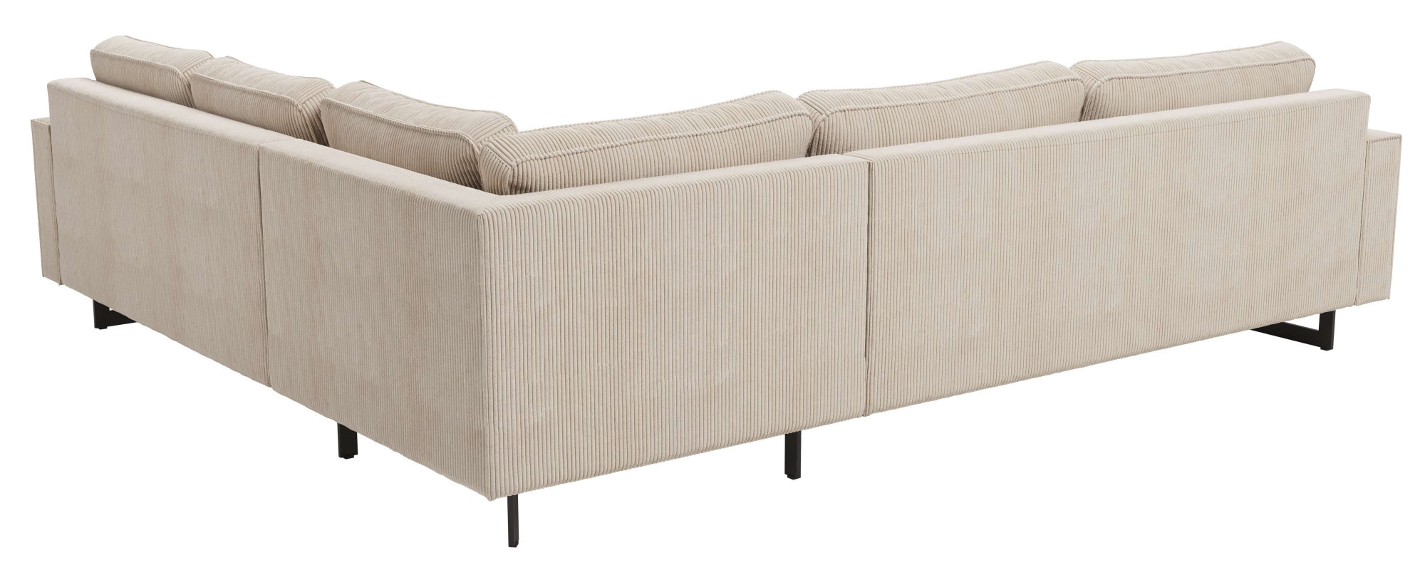 Home affaire Ecksofa »Pinto, XXL, 250/290 cm, langer Schenkel, Ottomane« Cord, Chenille, Lederoptik, mit Keder, Metallfüße, Wellenunterfederung