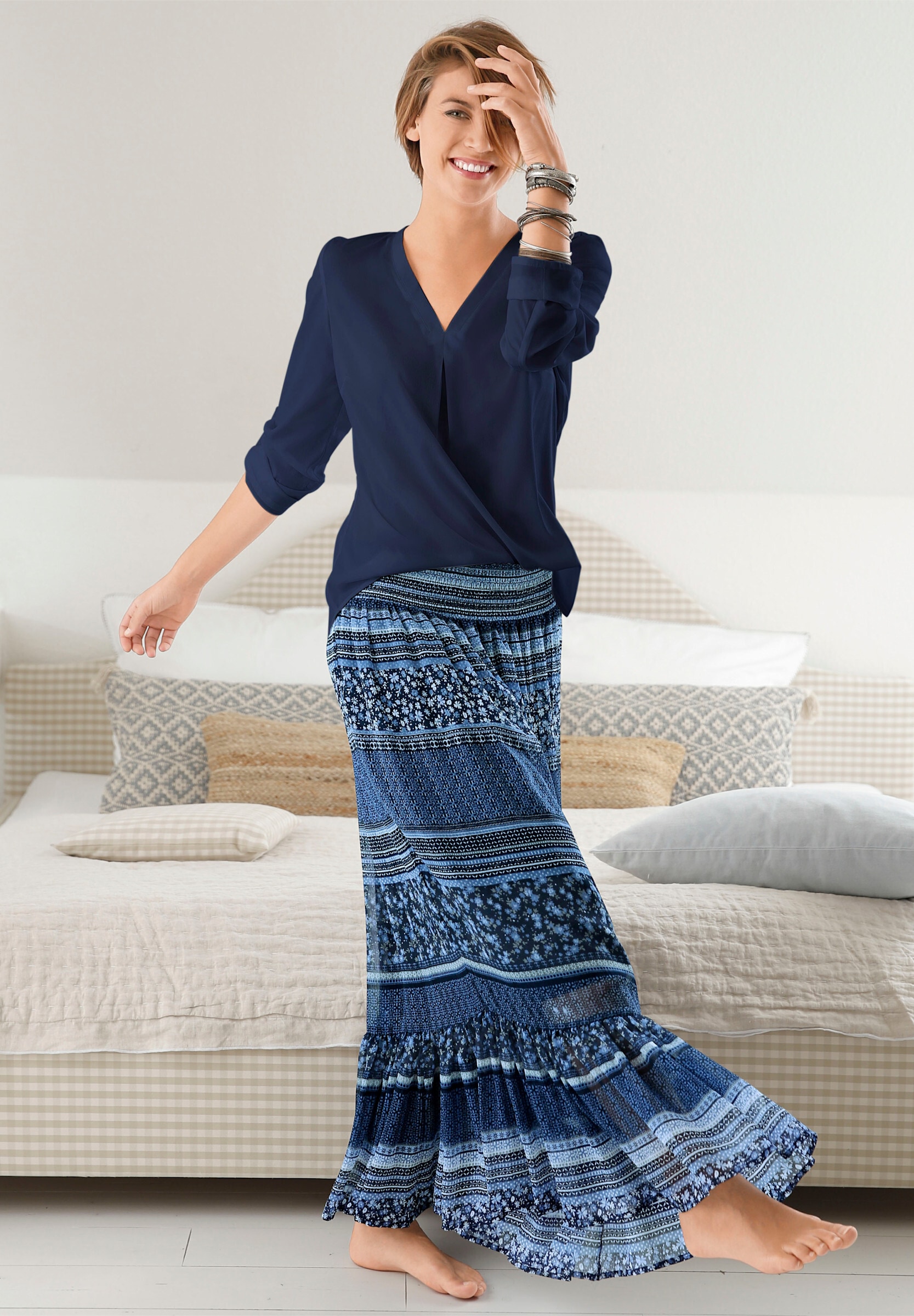 Witt Klassische Bluse »Longbluse Longbluse mit verlängertem Rückenteil«