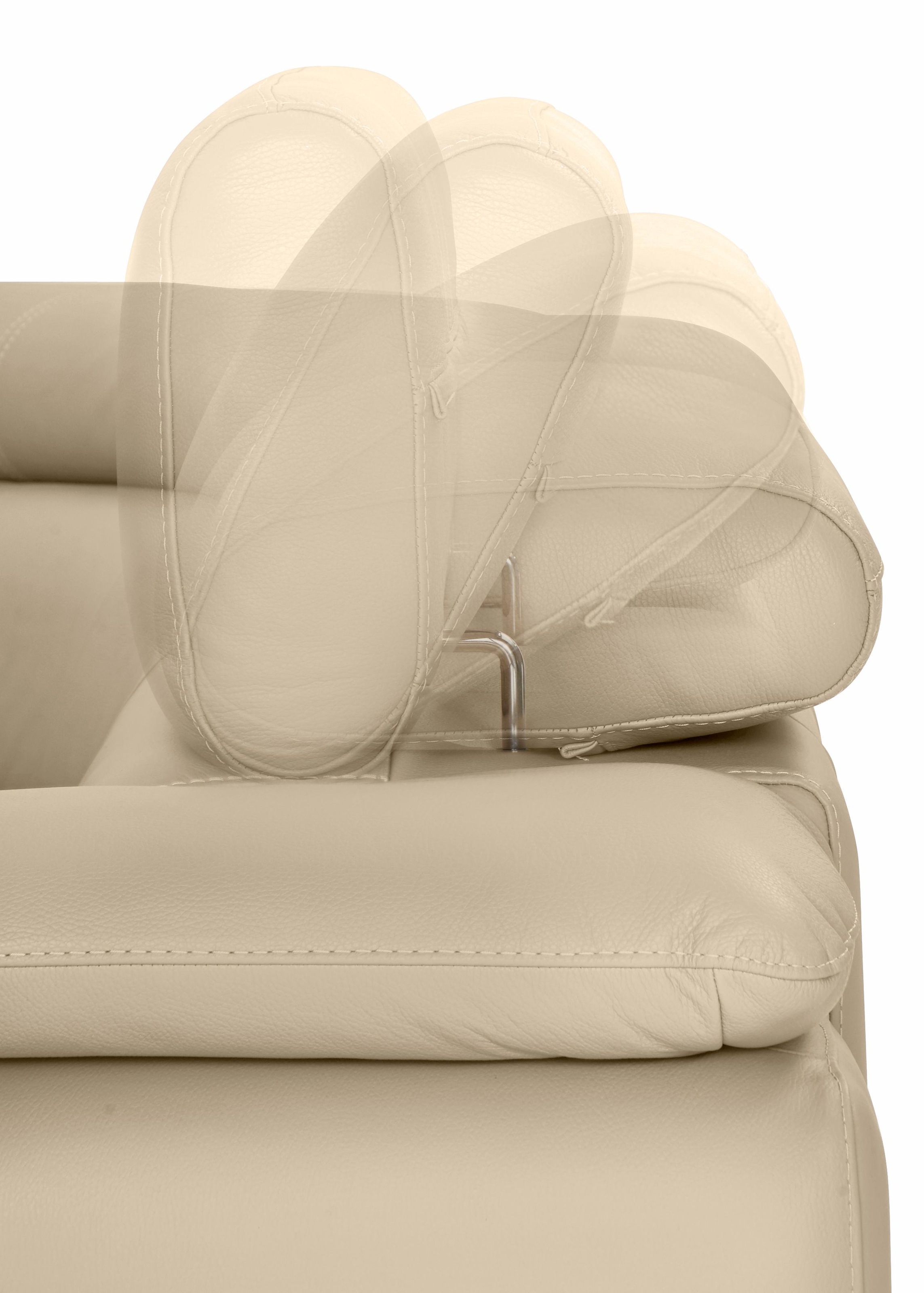 CALIA ITALIA Wohnlandschaft »Magic, italienisches Sofa zum Träumen, erstklassiger Sitzkomfort«, verstellbaren Kopfstützen zum Relaxen, in 2 Lederqualitäten, U-Form