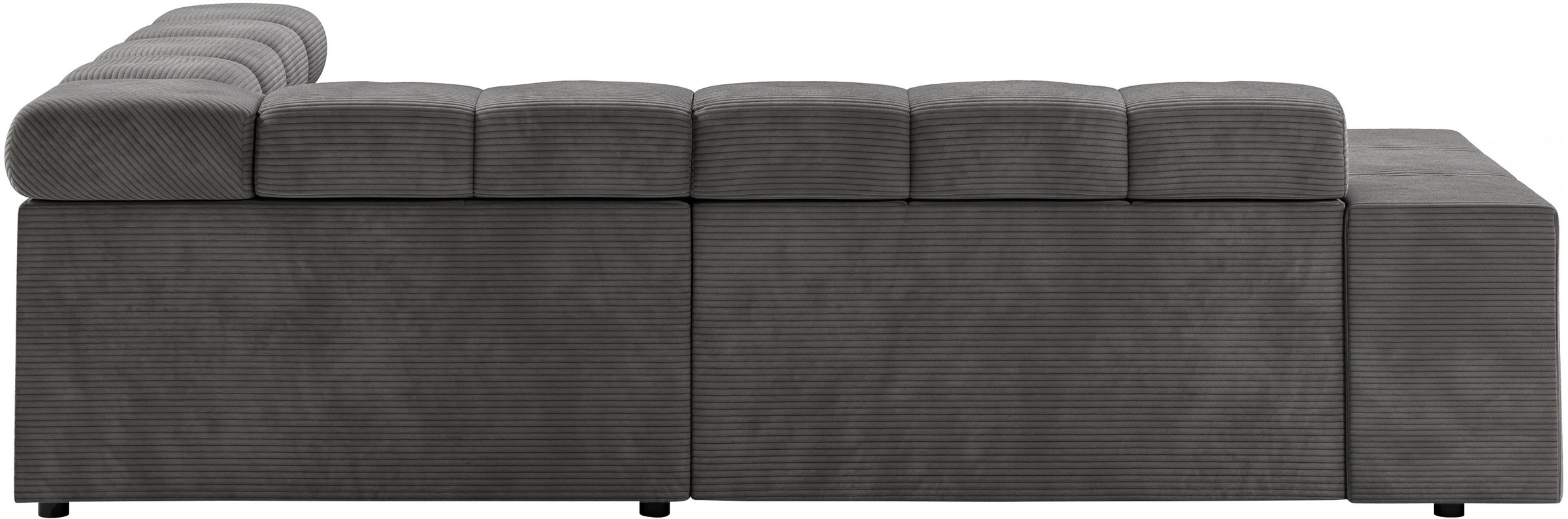 Home affaire Ecksofa »Ancona, incl. Kopfteilverstellung + 3 Zierkissen, L-Form, Breite 249cm« wahlweise motorische Sitztiefenverstellung, B/T(H: 249/215/70 cm