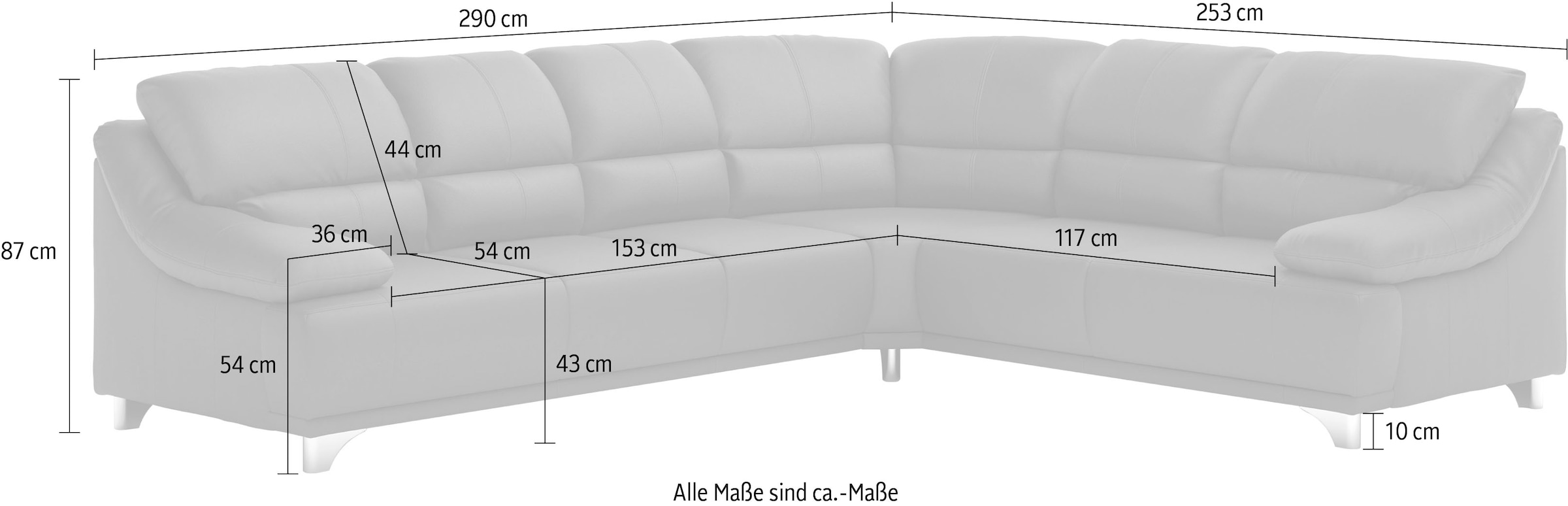 Home affaire Ecksofa »Maranello L-Form«, Ecksofa mit gepolsterten Arm-, Rücken- und Sitzteil