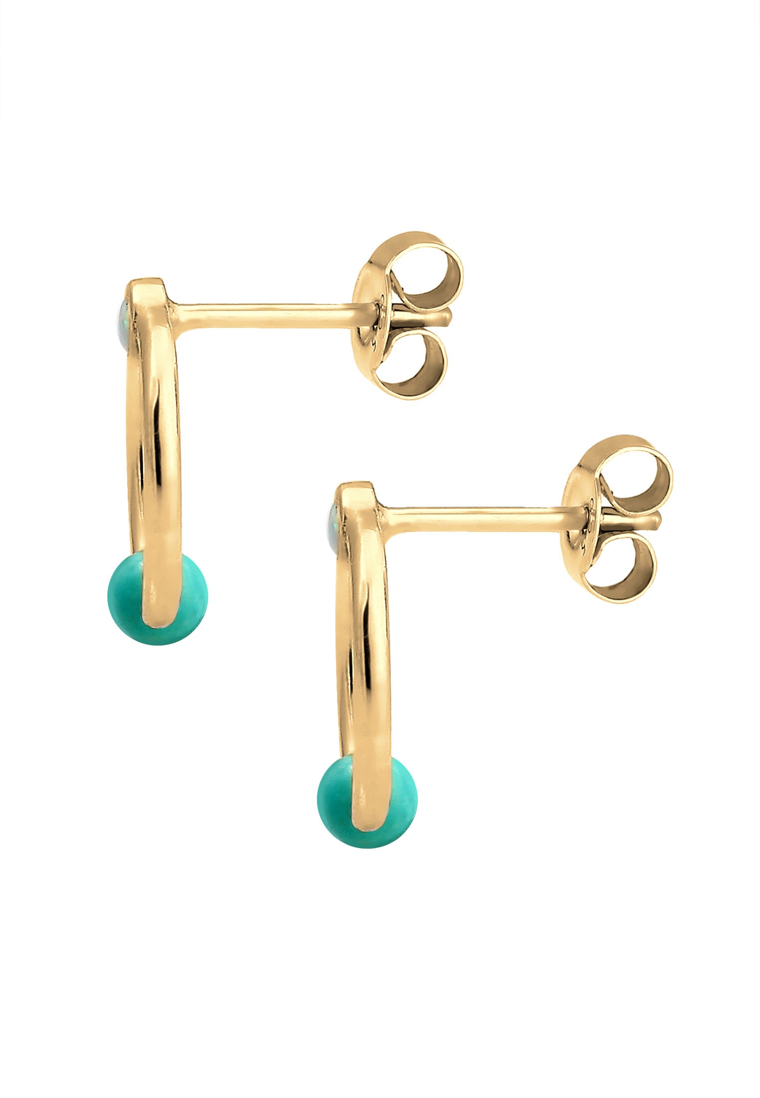 Elli Paar Ohrstecker »Ohrringe Kreis Howlith Stein Synthetischer Opal 925 Silber«