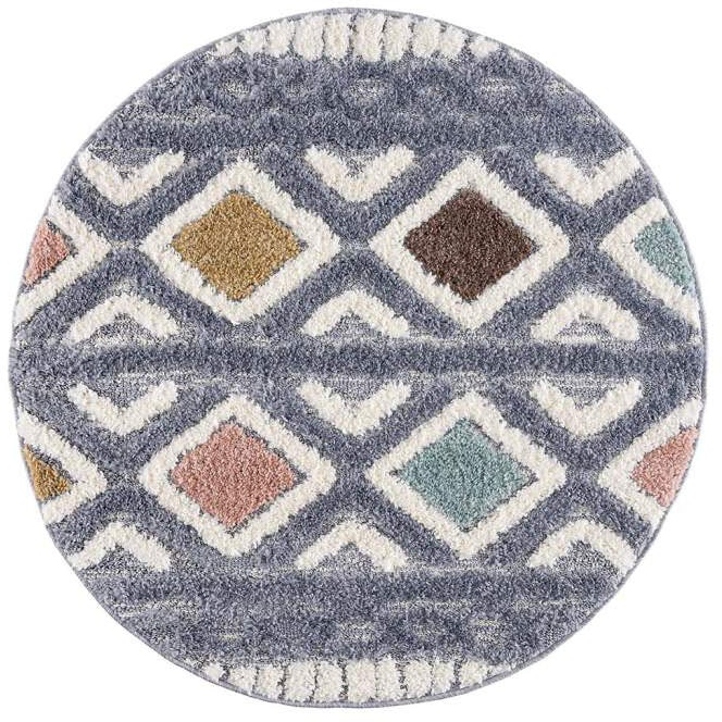 Carpet City Teppich »Focus 3382«, rund, Boho-Teppich, besonders weich, Hoch Tief Struktur, Wohnzimmer