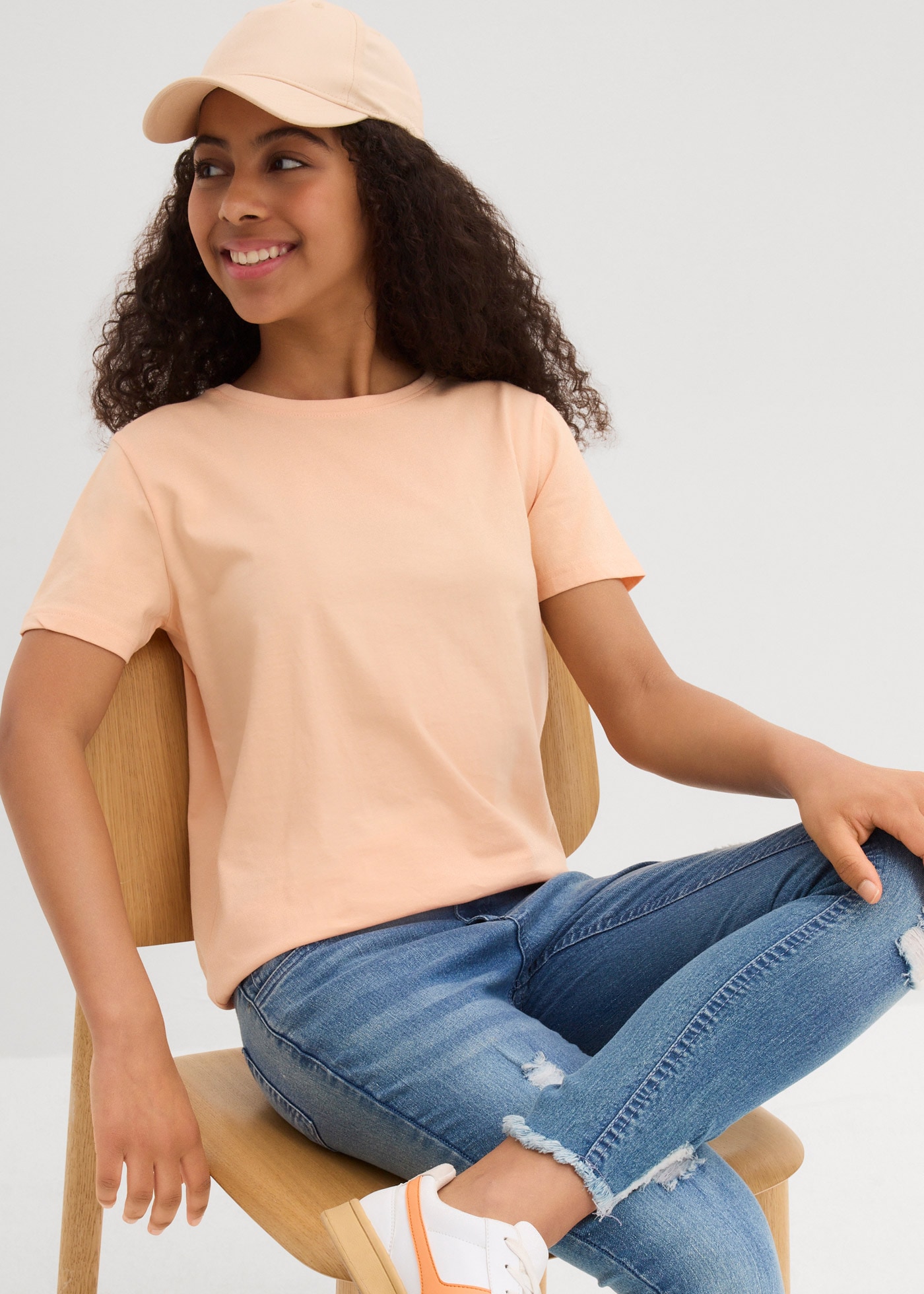 bonprix T-Shirt Packung, 3 Regular Fit, Kurzarm, aus Baumwolle