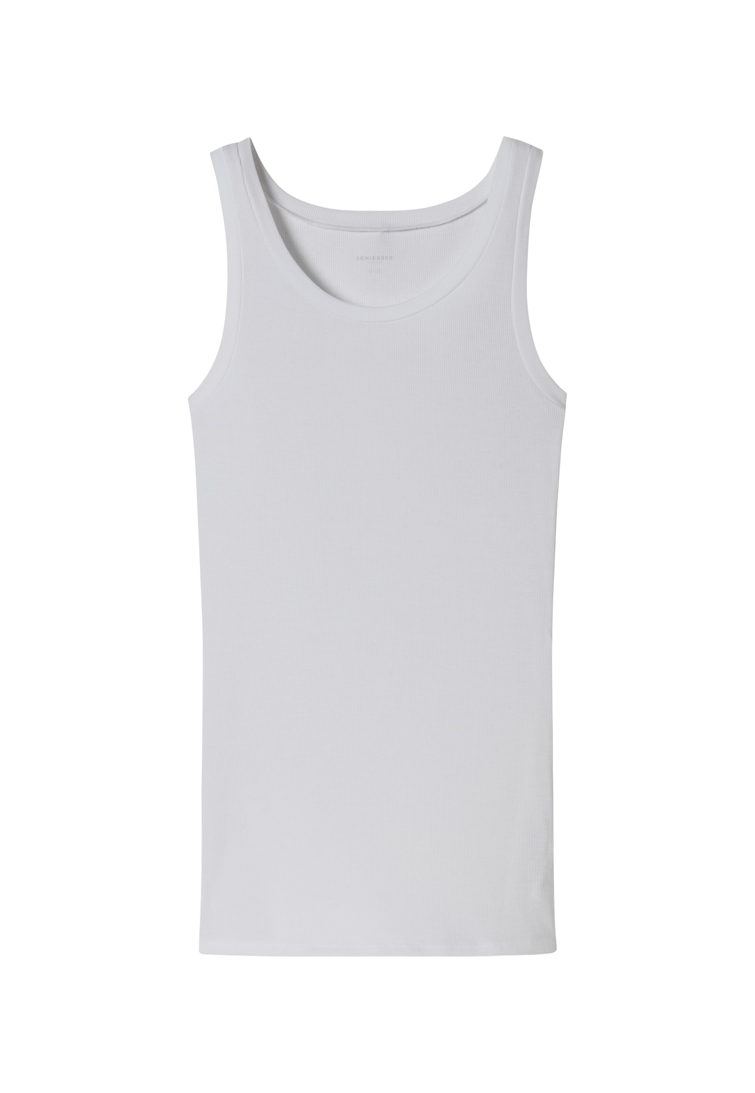 Schiesser Tanktop »Pure Rib« tiefer Rundhals-Ausschnitt, elastisch, breite Träger