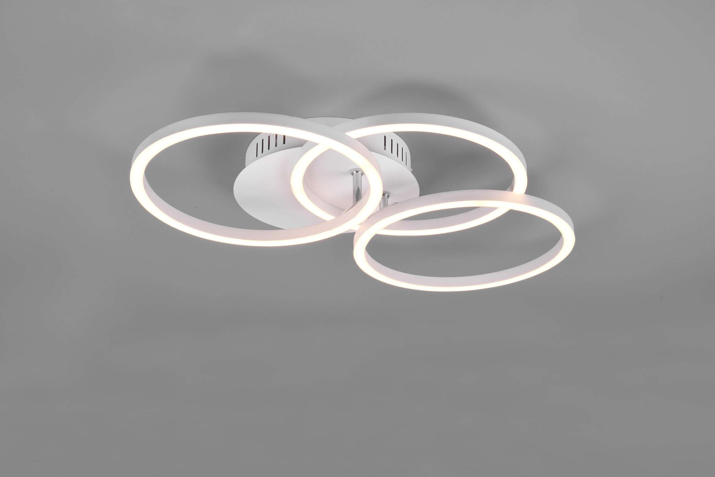 REALITY Leuchten LED Deckenleuchte »Circle« LED-Board 1 Stk. warmweiß - kaltweiß Deckenlampe weiß matt mit schwenkbaren Ringen / inkl. Fernbedienung