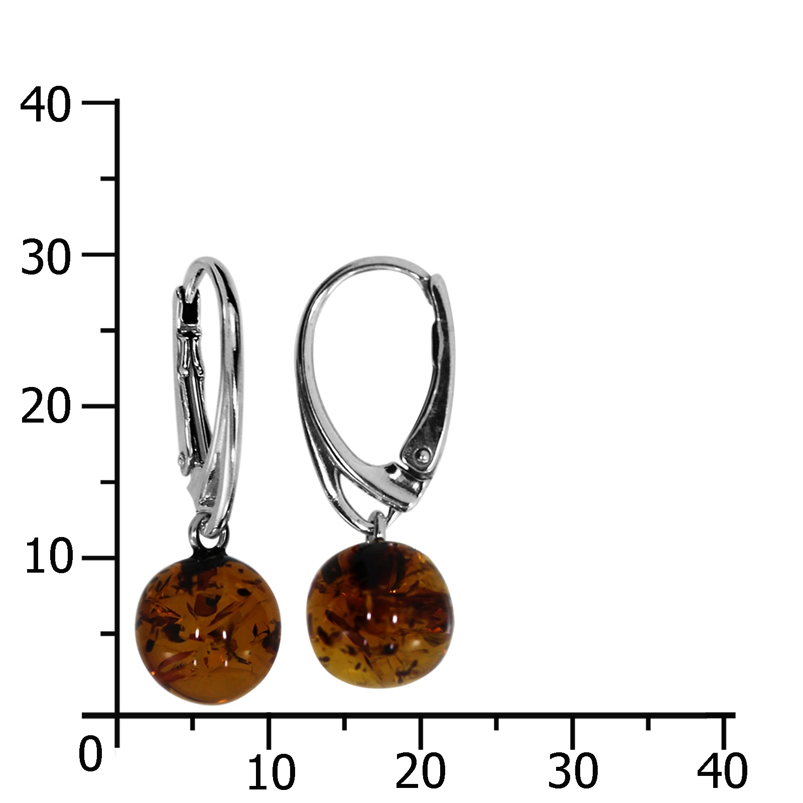 OSTSEE-SCHMUCK Paar Ohrhänger »- Klassisch 9 mm - Silber 925/000 - Bernstein«