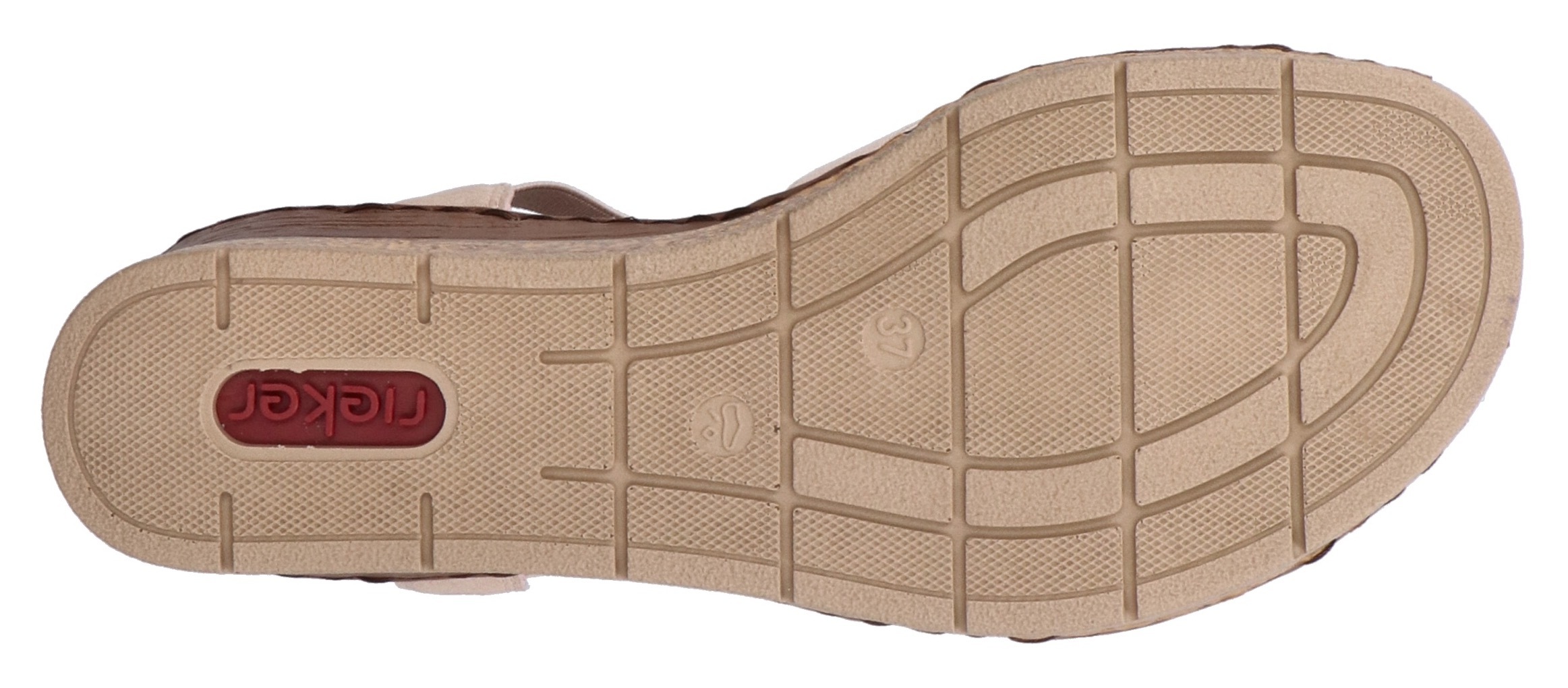 Rieker Keilsandalette, Sommerschuh, Plateausandale, Schlupfschuh mit seitlichen Gummizügen