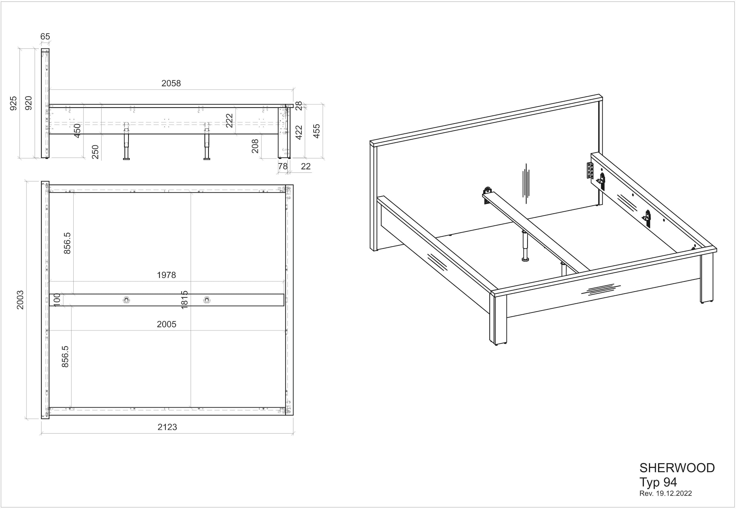 Home affaire Einzelbett »SHERWOOD Liegefläche 90/140 oder 180x200 cm«, aus FSC®-zertifiziertem Holzwerkstoff, rustikaler Landhausstil