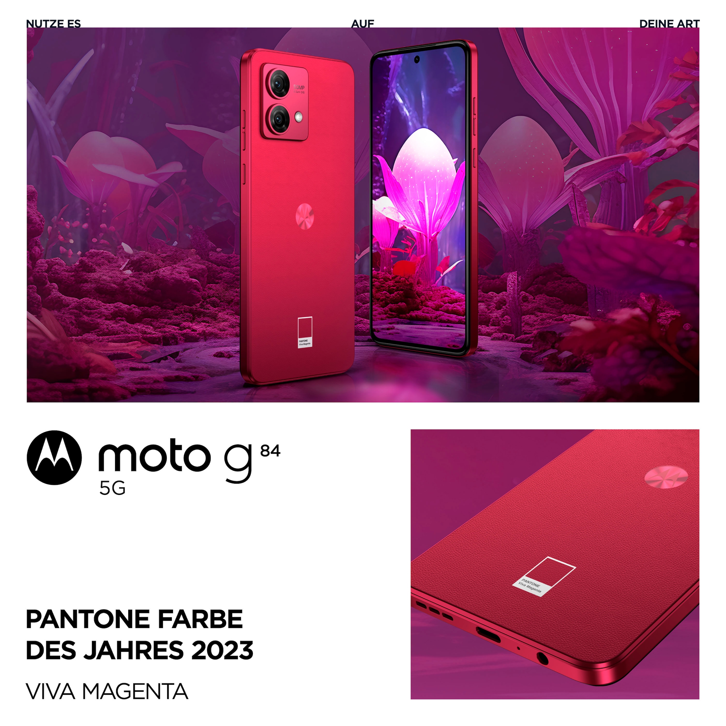 Motorola Smartphone »moto g84 5G«, Viva Magenta, 256 GB Speicherplatz