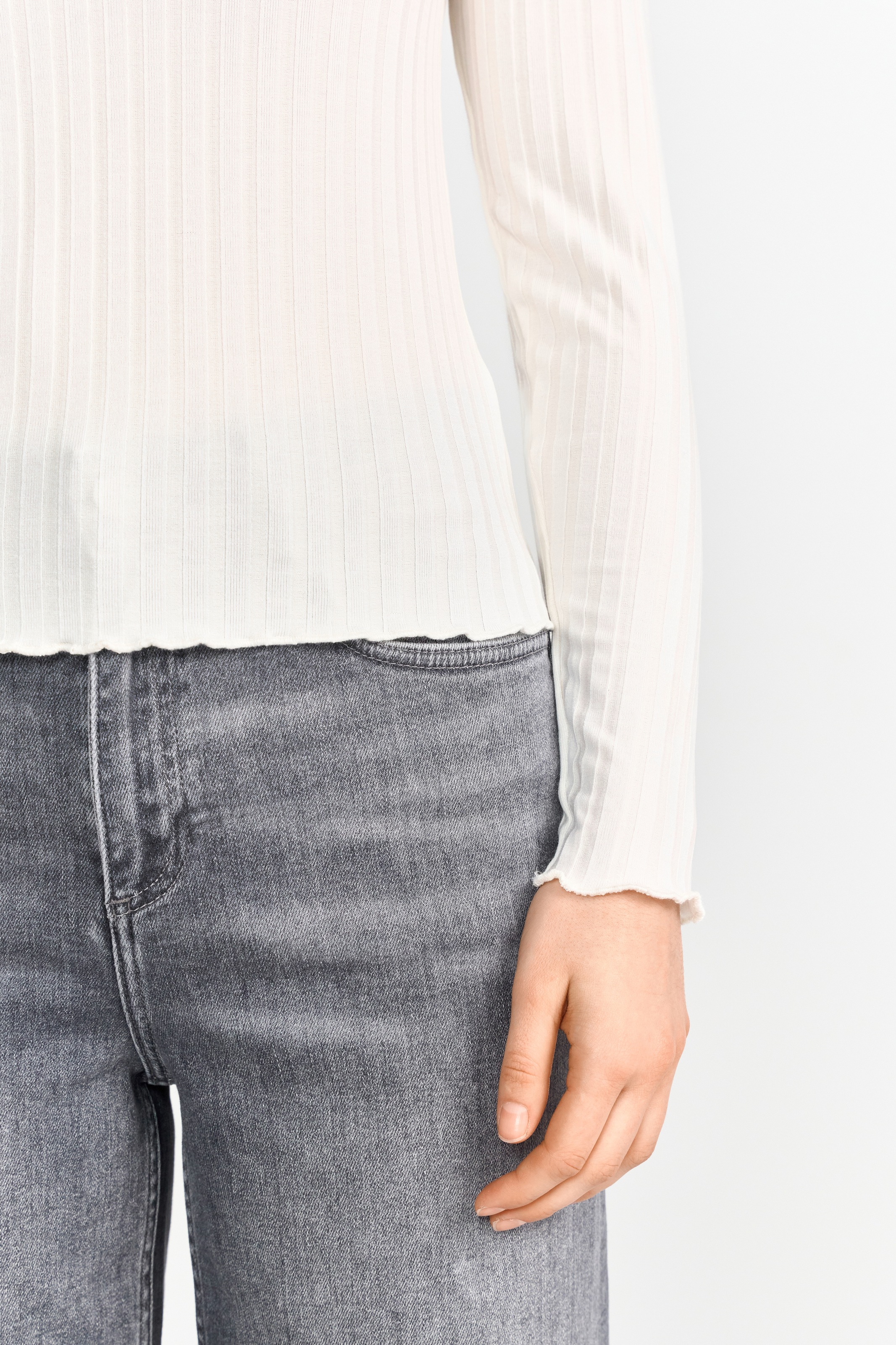 RICHROYAL Longsleeve, perfekt zum drunterziehen, mit Rollkante am Ausschnitt