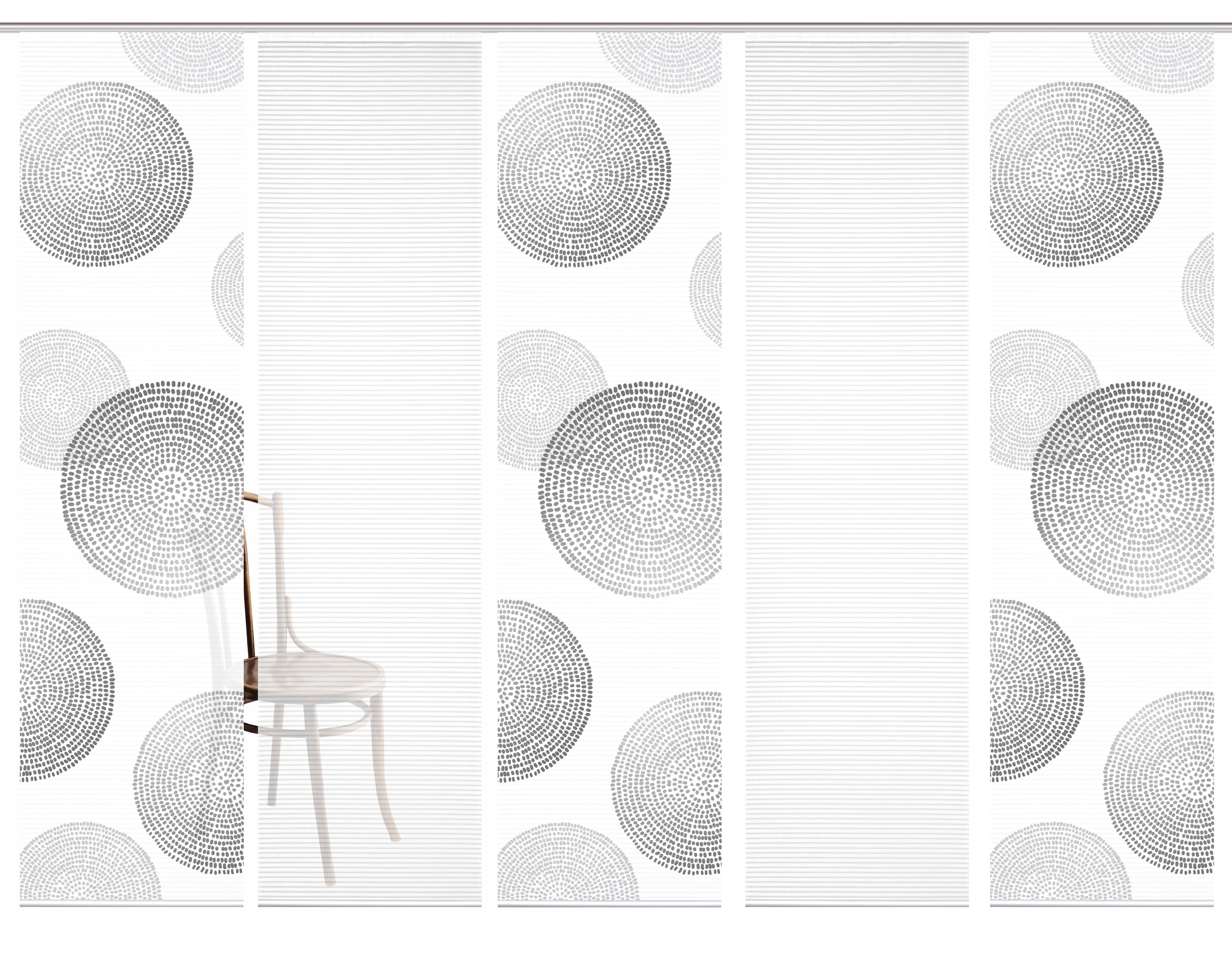 HOME in green Schiebegardine »GINNY« Paneelwagen 5 Stk. tlg. SET DIGITALDRUCK,BAMBUSOPTIK RECYCELT