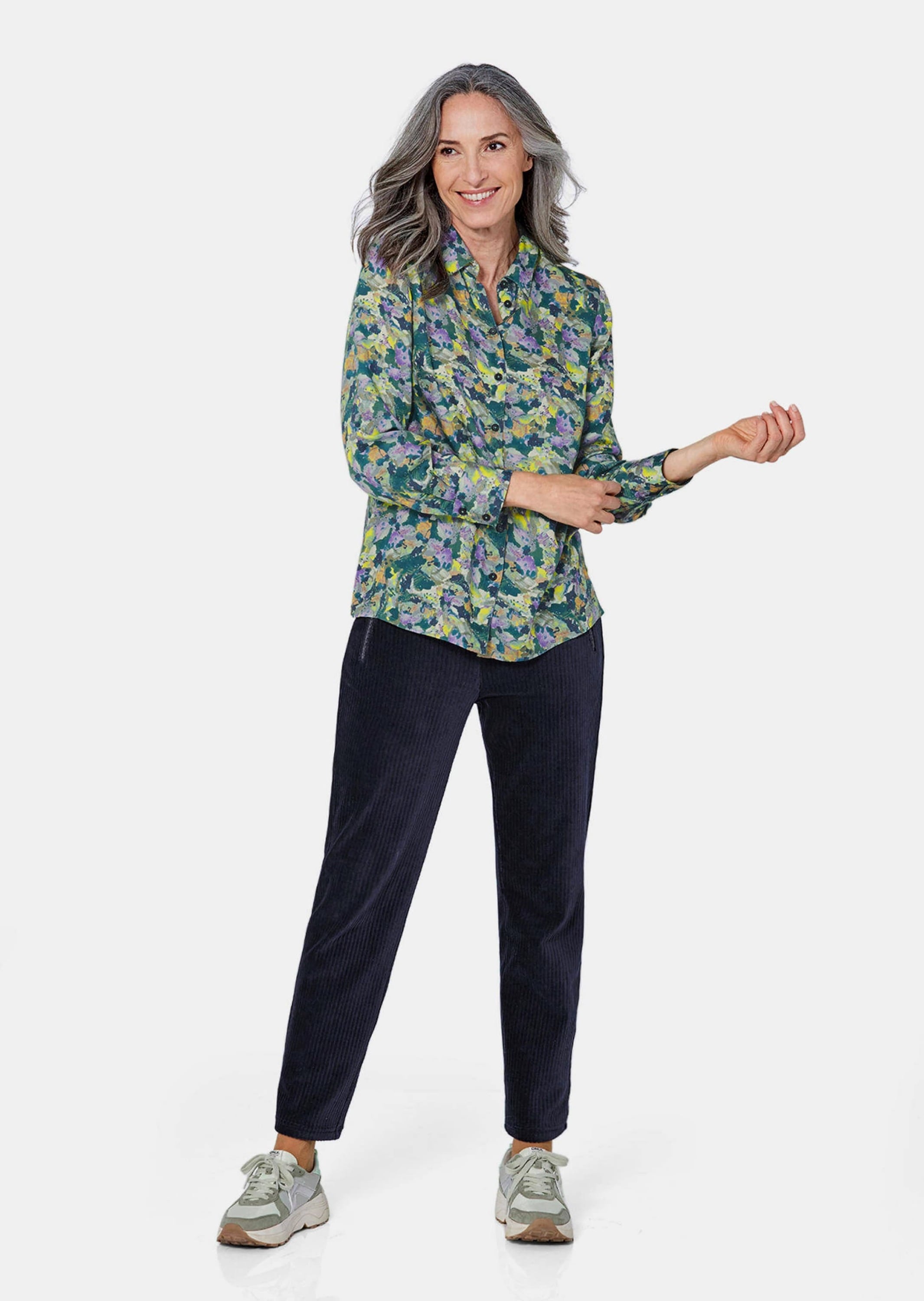 GOLDNER Hemdbluse »Hemdbluse mit Druck« keine/nicht Relevant