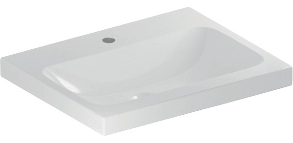 GEBERIT Aufsatzwaschbecken »iCon Light«, (1 St.), 60x48cm mit HL, ohne ÜL, weiß, KeraTect, Unterseite geschliffen