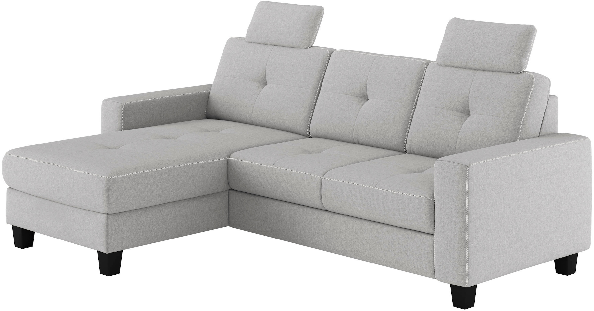 Places of Style Ecksofa »Varese L-Form«, wahlweise mit Bettfunktion und Bettkasten