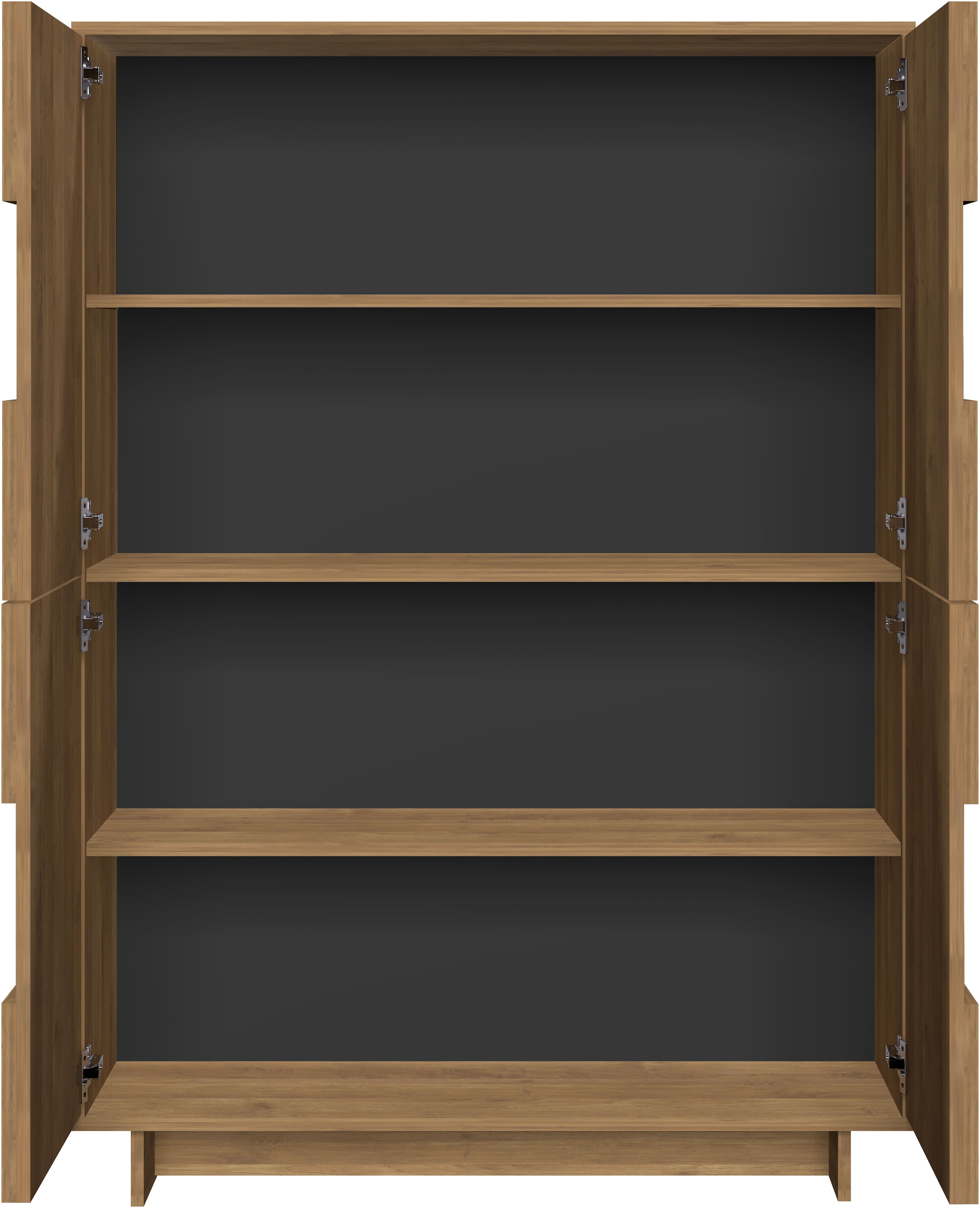 Home affaire Highboard »Zen, B/H 105/147 cm, 4 Türen, Hochkommode, Stauraumschrank« Push-to-open, 3D-Fronten, Mercure-Holzstruktur, viel Stauraum