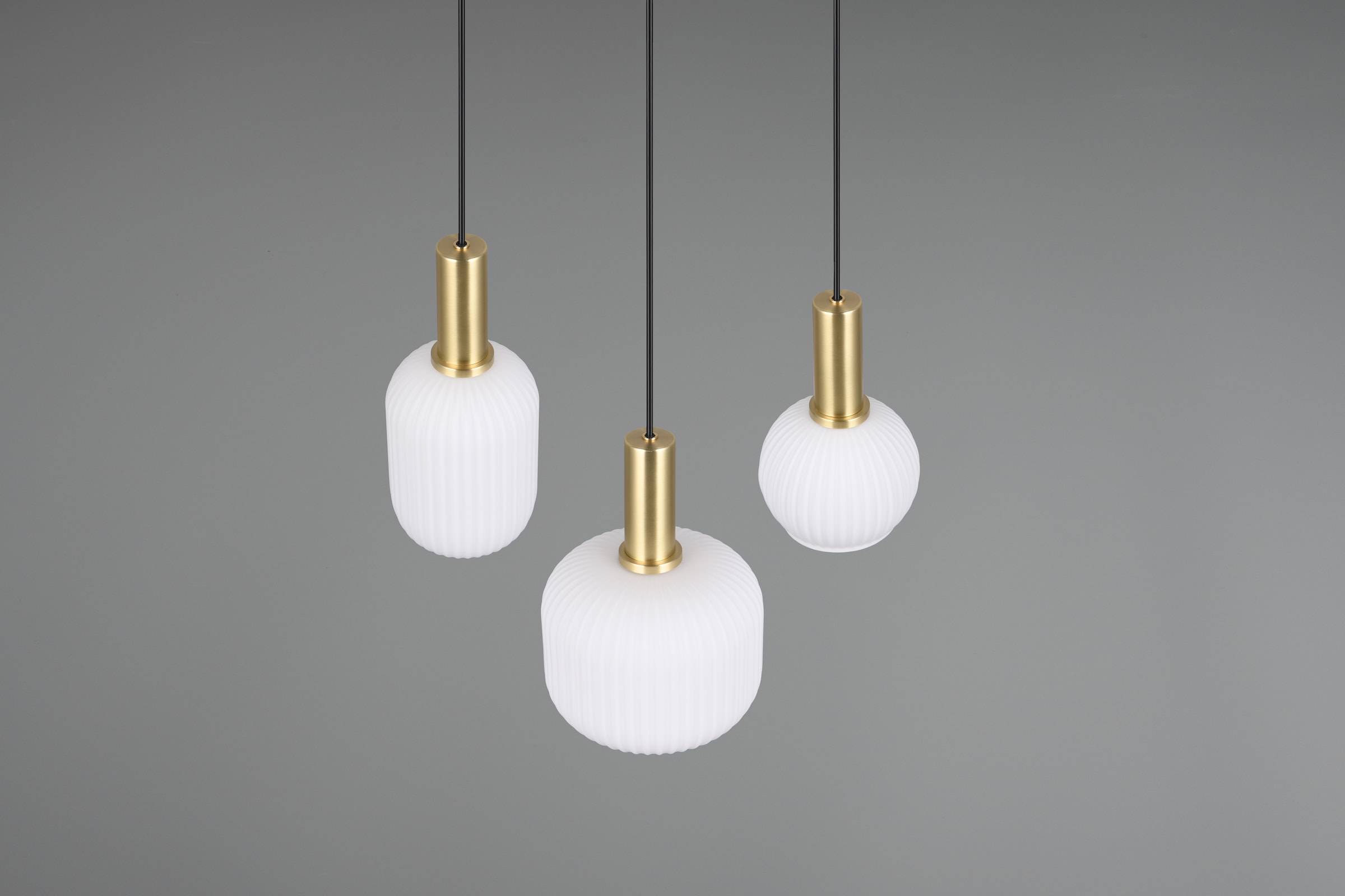TRIO Leuchten Pendelleuchte »DIVA, E27 Hängelampe 3-flammig mit Glasschirm, exkl 3xE27 max 10W« E27 1 Stk. warmweiß - kaltweiß höhenverstellbar bis max 150cm Hängeleuchte Ø 30 cm Wohnzimmer Küche