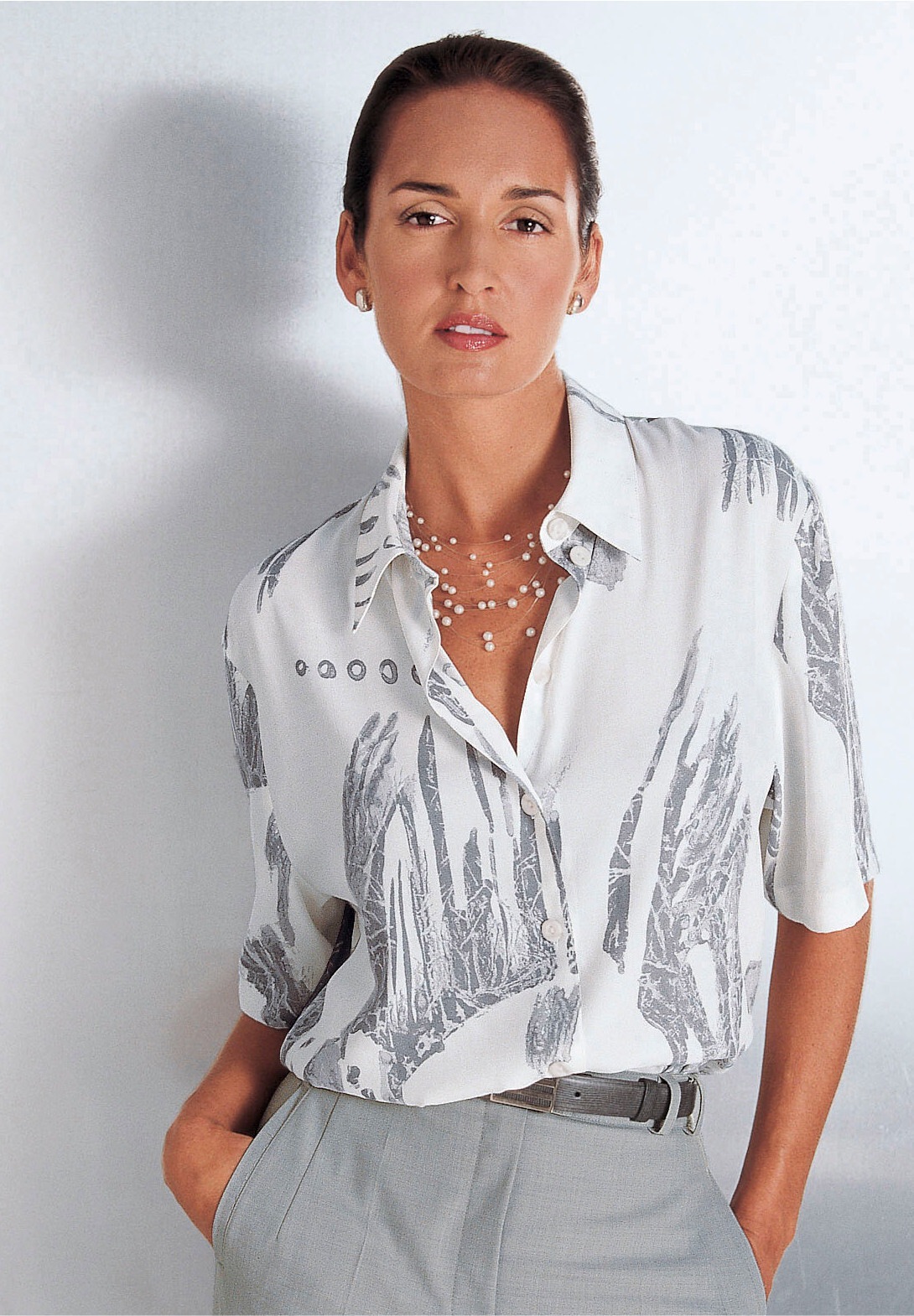 creation L Klassische Bluse »Bluse Hemdbluse mit Schulterpolstern«
