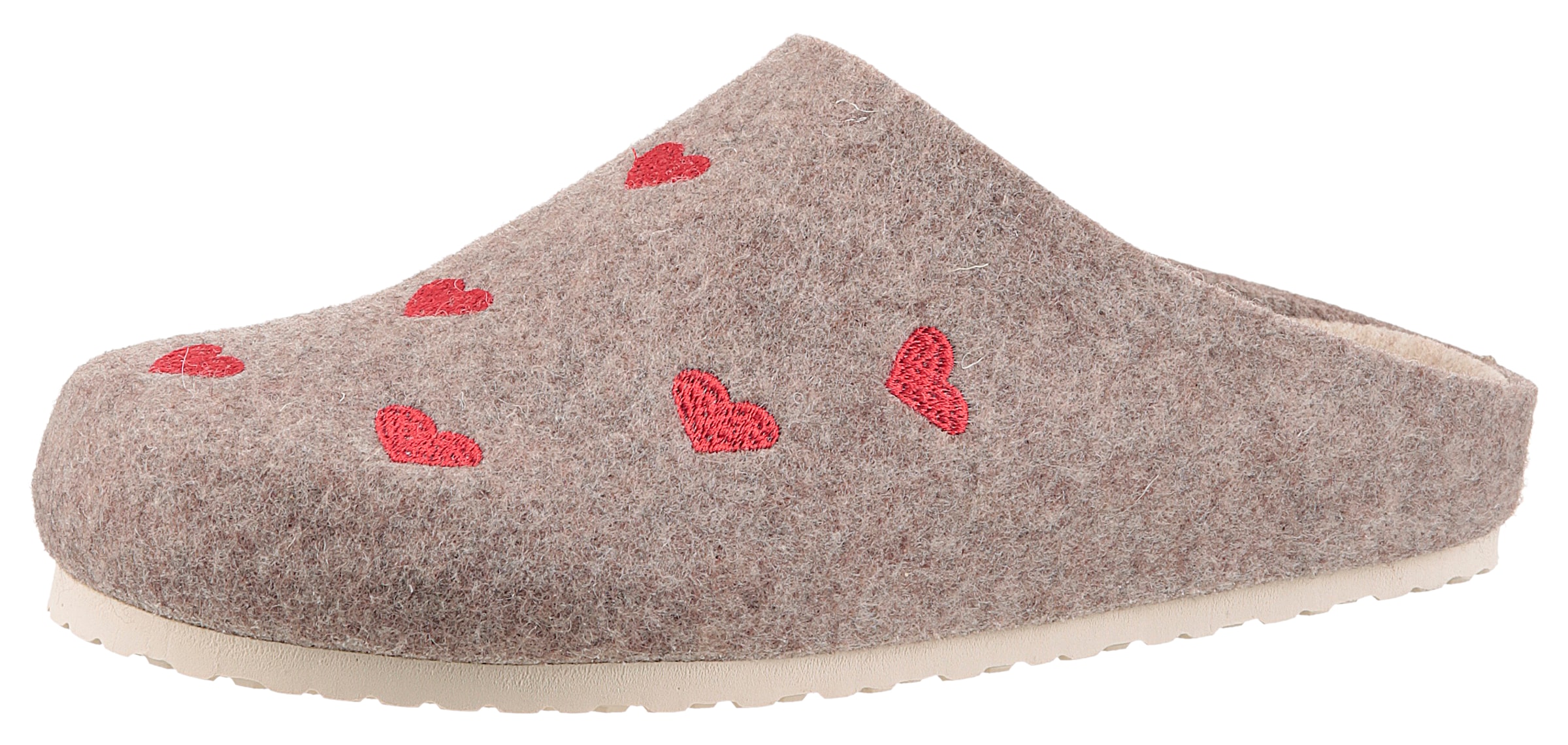 BIO Life Clog, Hausschuh, Homeslipper mit Herzchen-Stickerei - NEUE KOLLEKTION