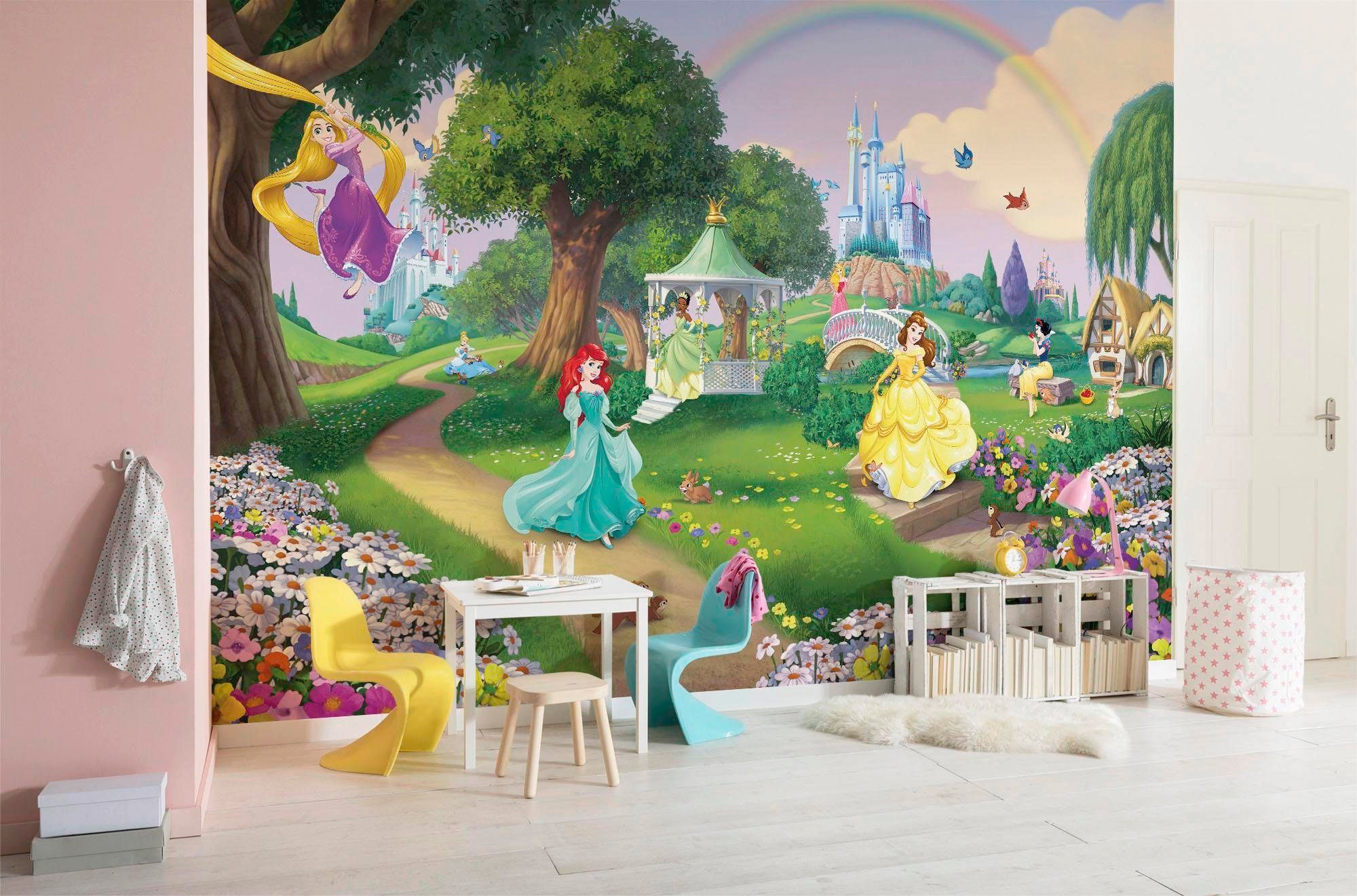 Komar Fototapete »Disney Princess Rainbow - Größe 368 x 254 cm«, bedruckt, Kinderzimmer