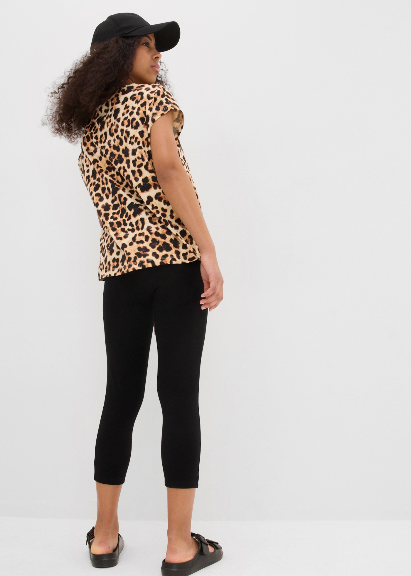 bonprix Caprileggings  aus Baumwoll-Mix, Skinny Fit, Capri-Länge, im 2er-Pack