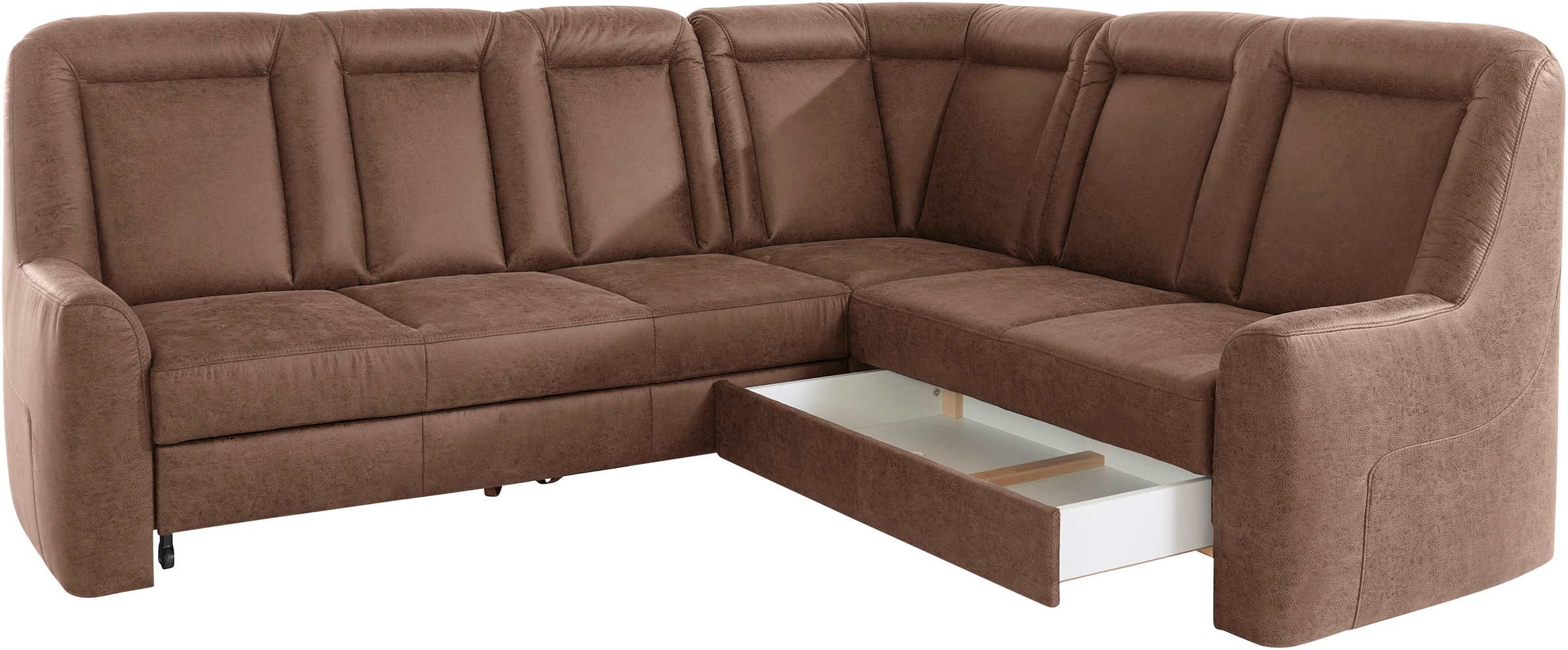 sit&more Ecksofa »Melissa L-Form«, klassisches Polsterprogramm, wahlweise Bettfunktion und Schubkasten