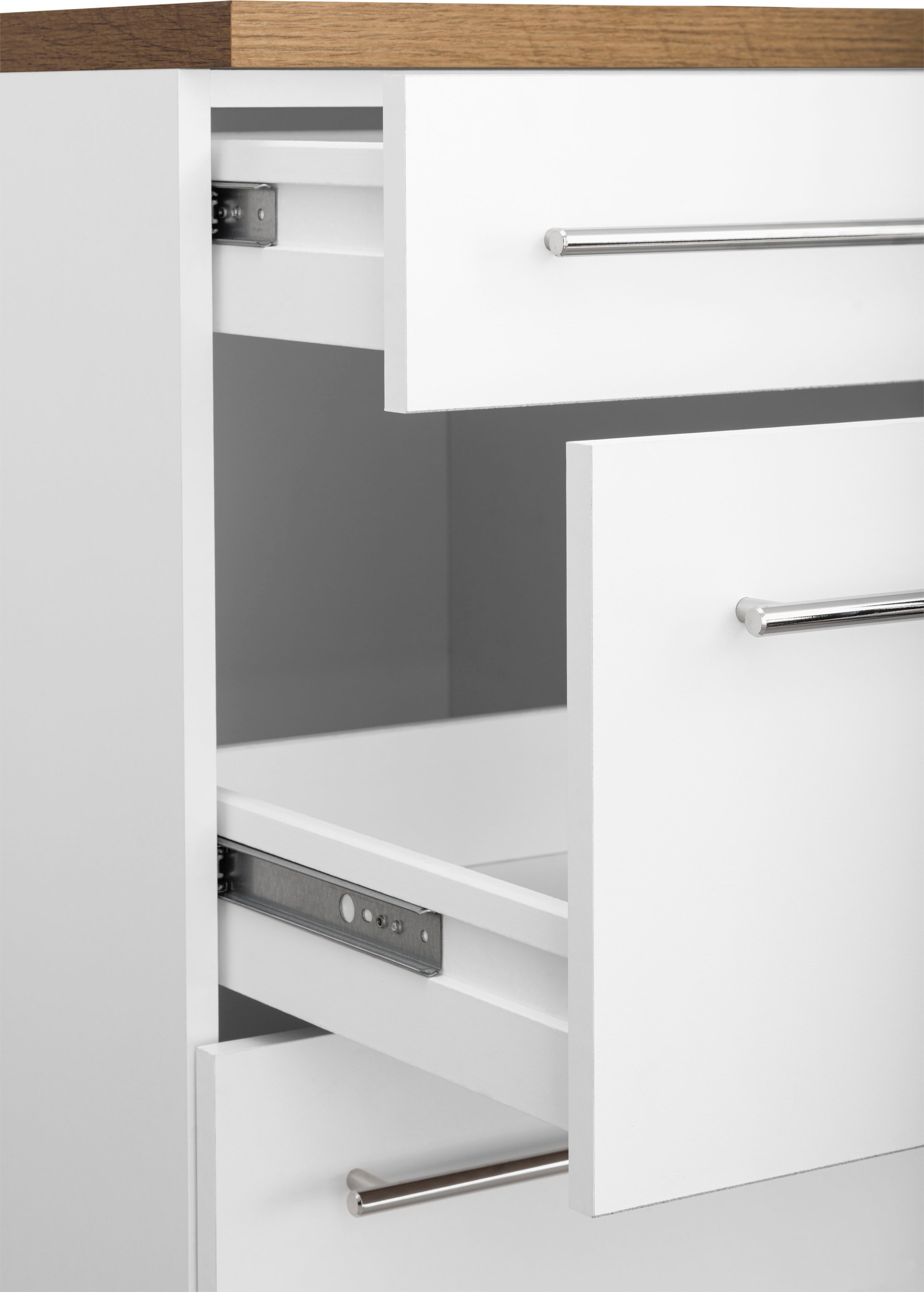 KOCHSTATION Küchenzeile »KS-Samos« Breite 280 cm, wahlweise mit E-Geräten und Induktionskochfeld