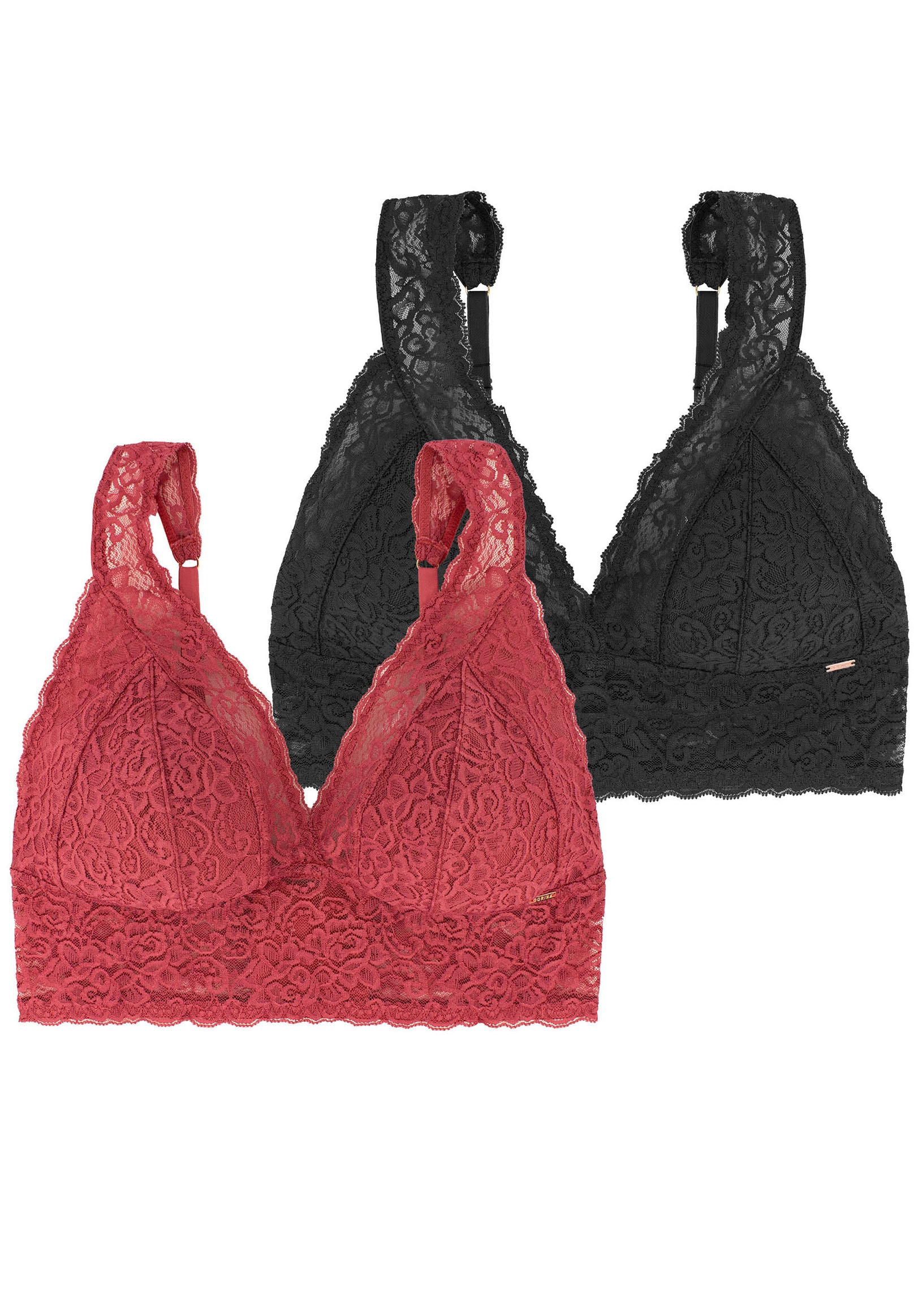 Dorina Bralette »Lana«, (2er Pack), XS-4XL, ohne Bügel mit floraler Spitze