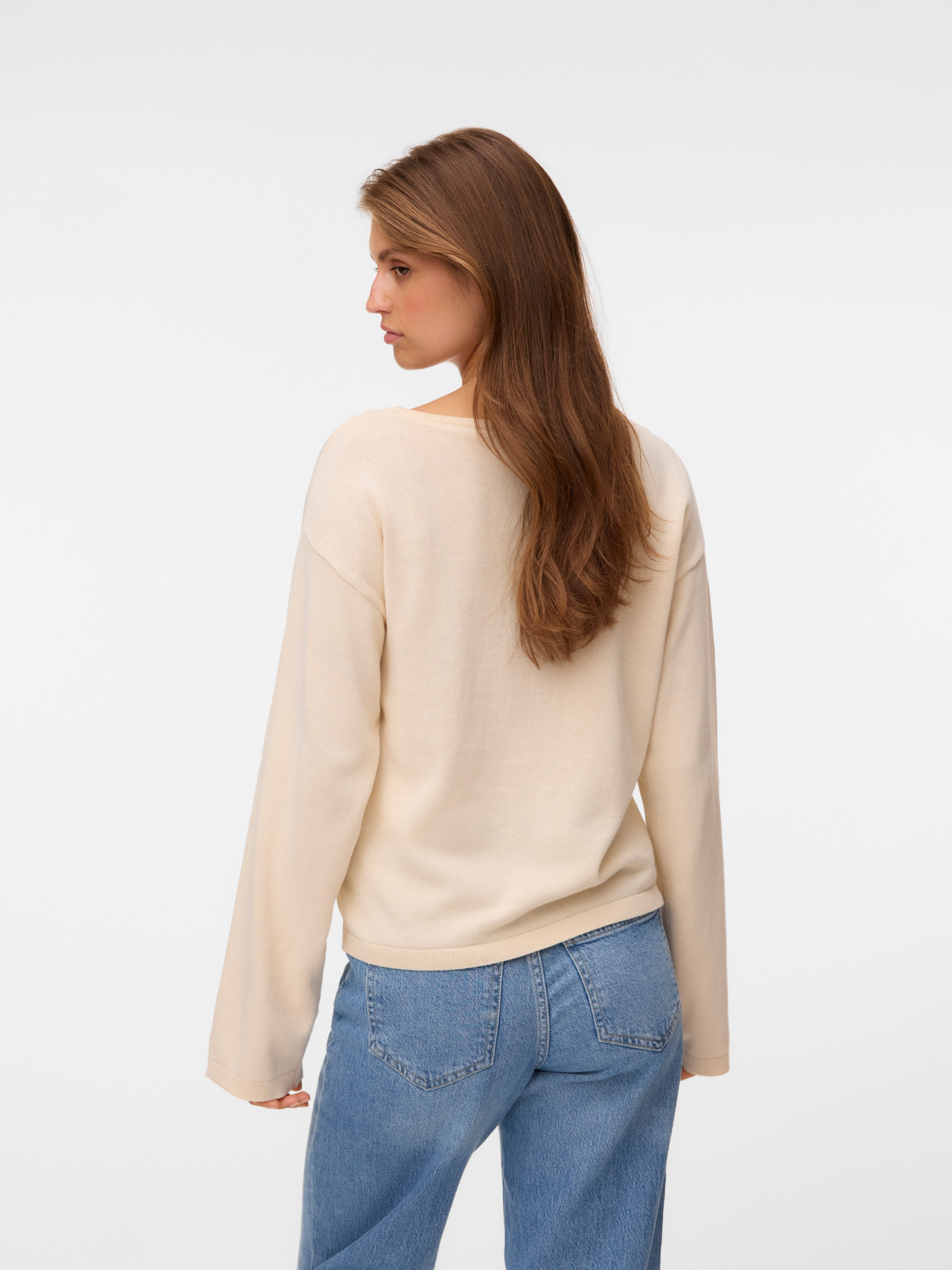 Vero Moda Strickpullover »VMNOMA LS BOATNECK PULLOVER NOOS« Baumwolle