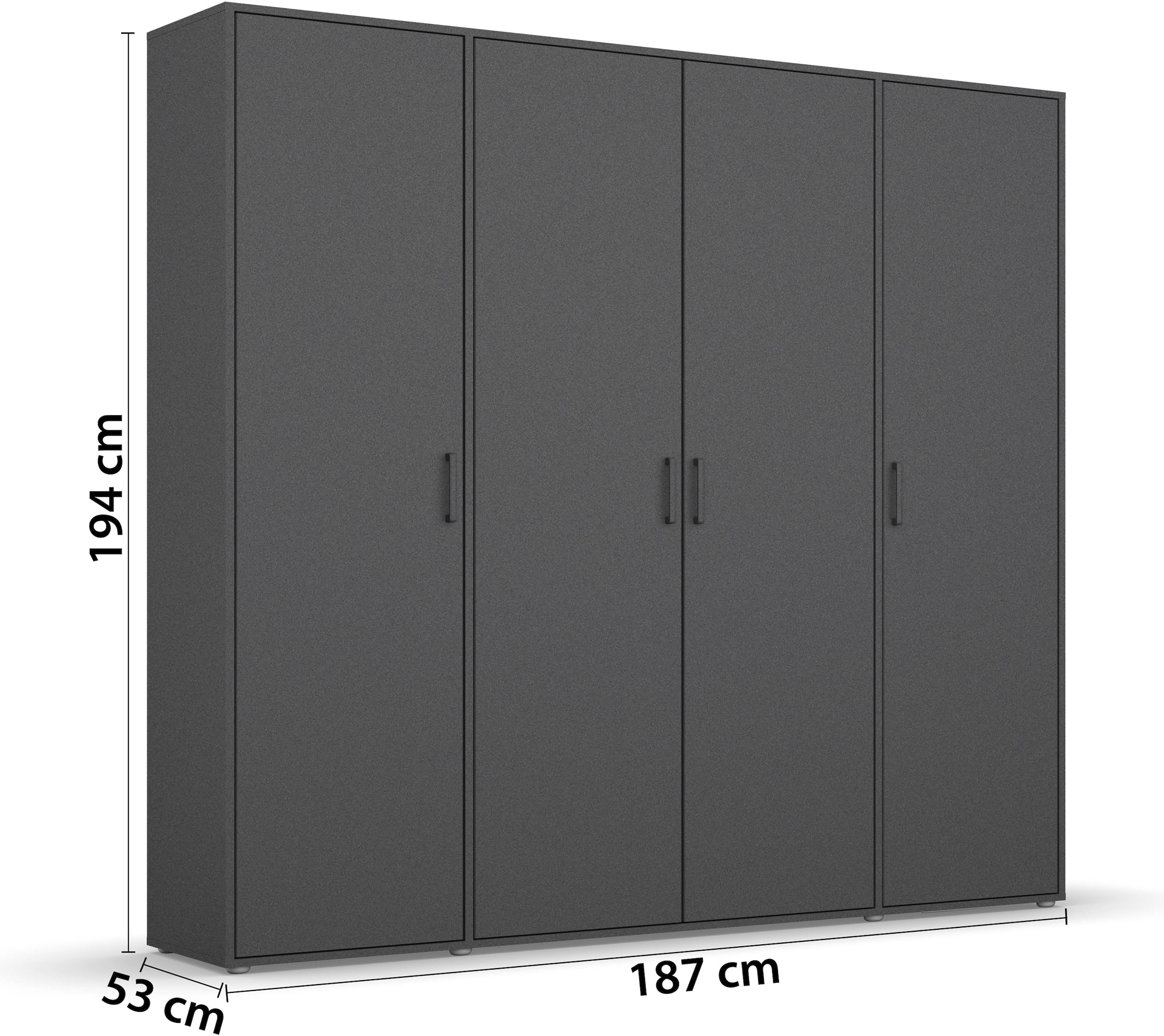 rauch Kleiderschrank »VOYAGER Garderobe Wäscheschrank TOPSELLER Schlafzimmer«, (in 3 verschiedenen Ausstattungen BASIC/CLASSIC/PREMIUM), Schrank mit modernen Griffen in viel Stauraum MADE IN GERMANY