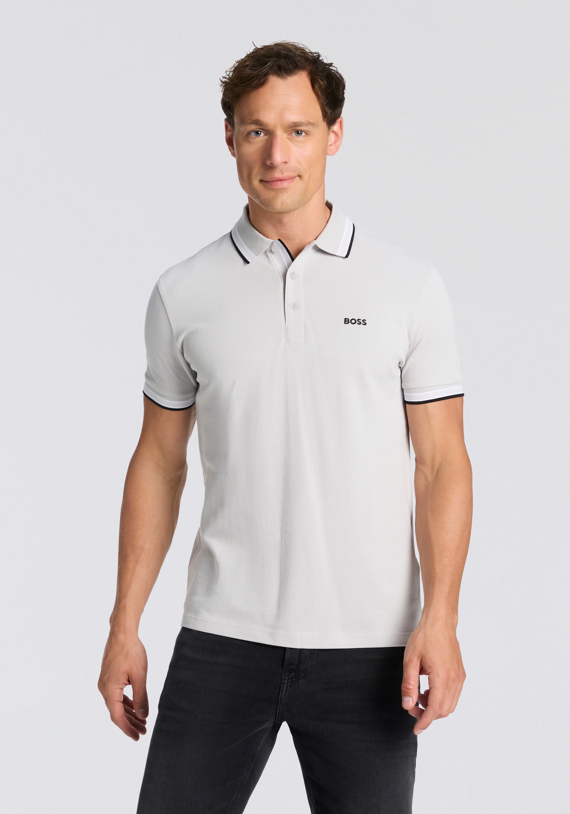 BOSS GREEN Poloshirt »Paddy« atmungsaktive Piqué-Webstruktur, Flachstrickkragen, gerader Schnitt