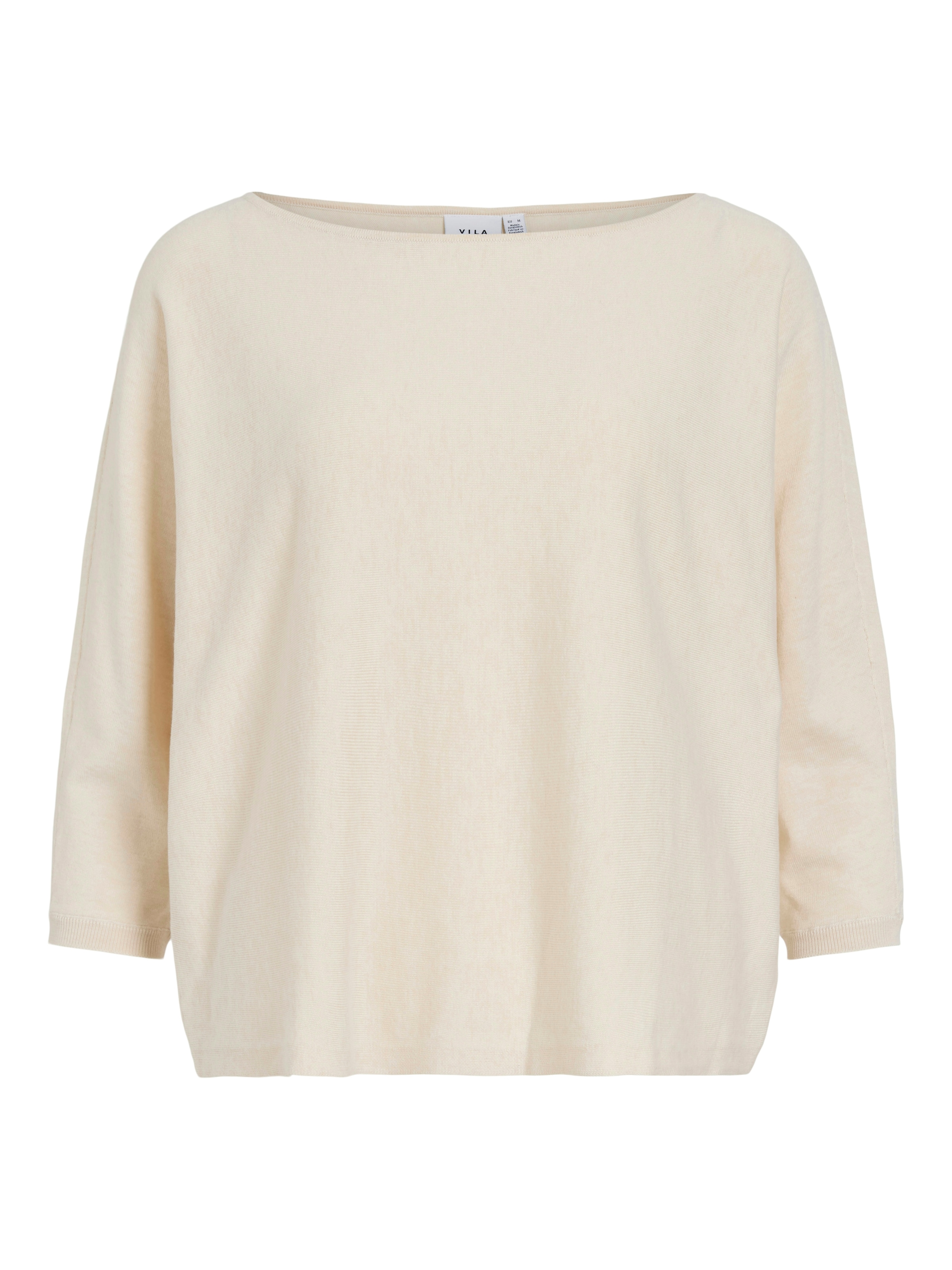 Vila 3/4 Arm-Pullover »VIMALU BOATNECK 3/4 SLEEVE KNIT TOP-NOOS« Materialmix, loose fit