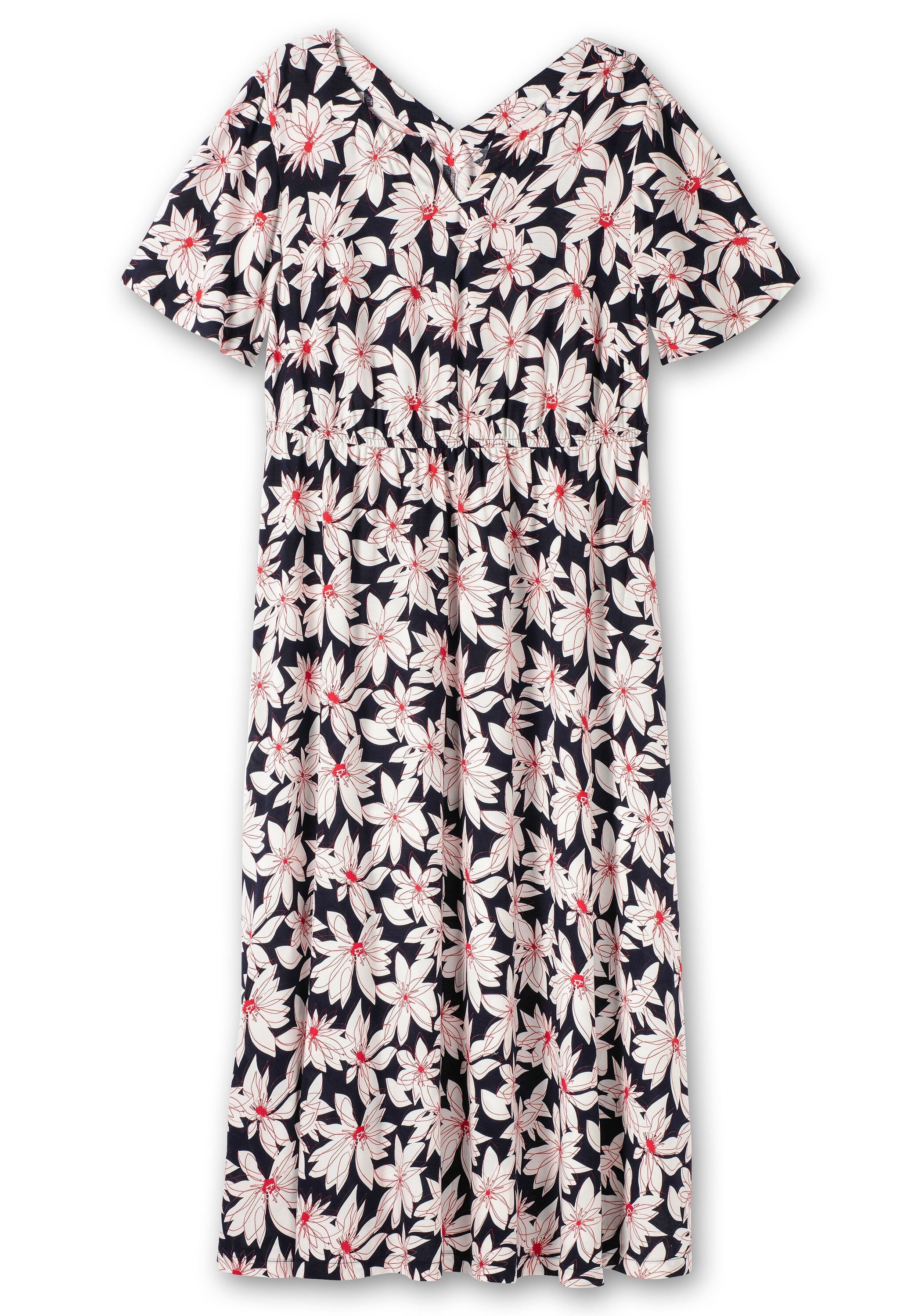 Sheego Maxikleid »Maxikleid mit Blumenprint und Bindeband hinten«