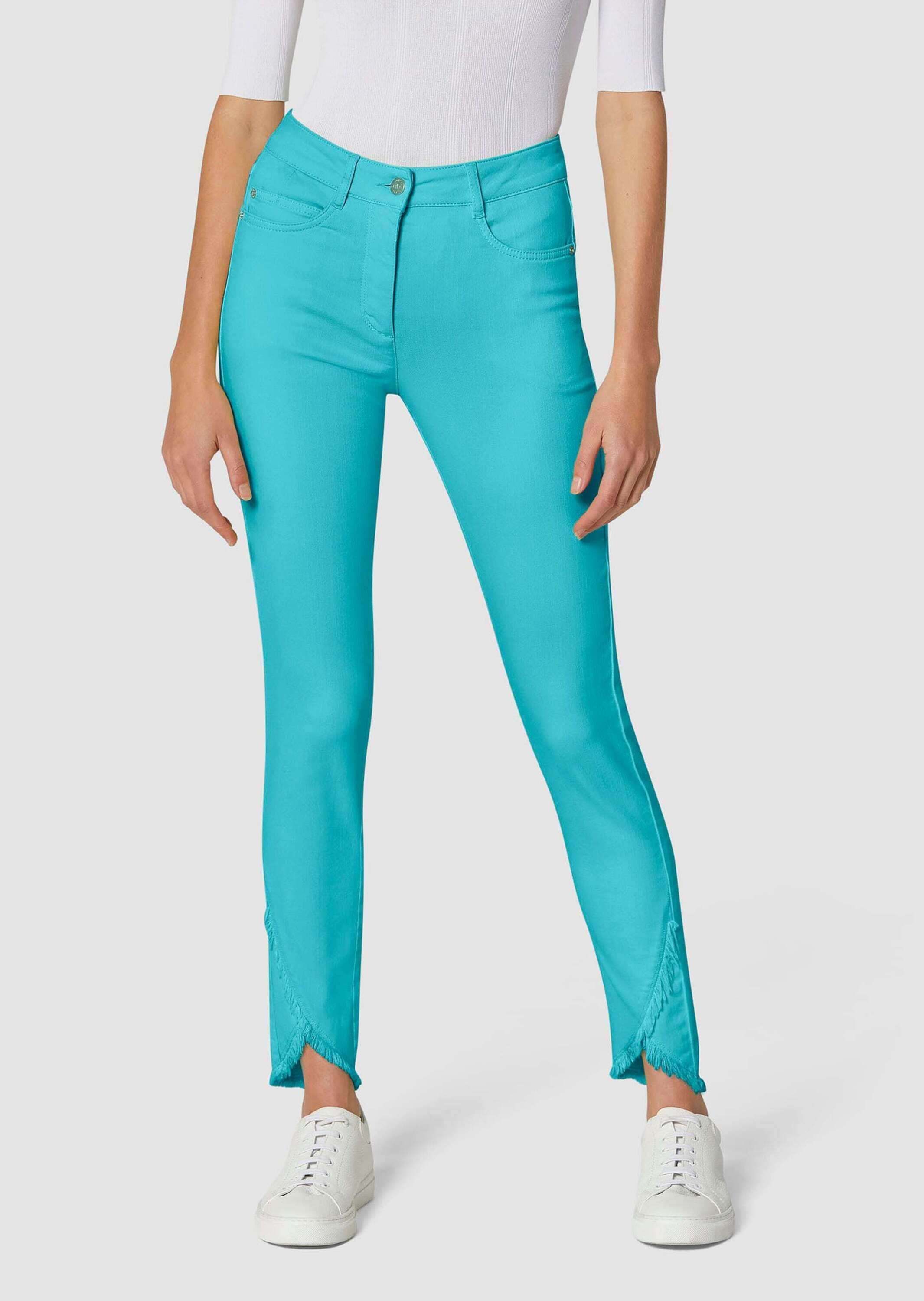 MADELEINE Regular-fit-Jeans »Jeans Verkürzte 5-Pocket-Hose mit Fransen«