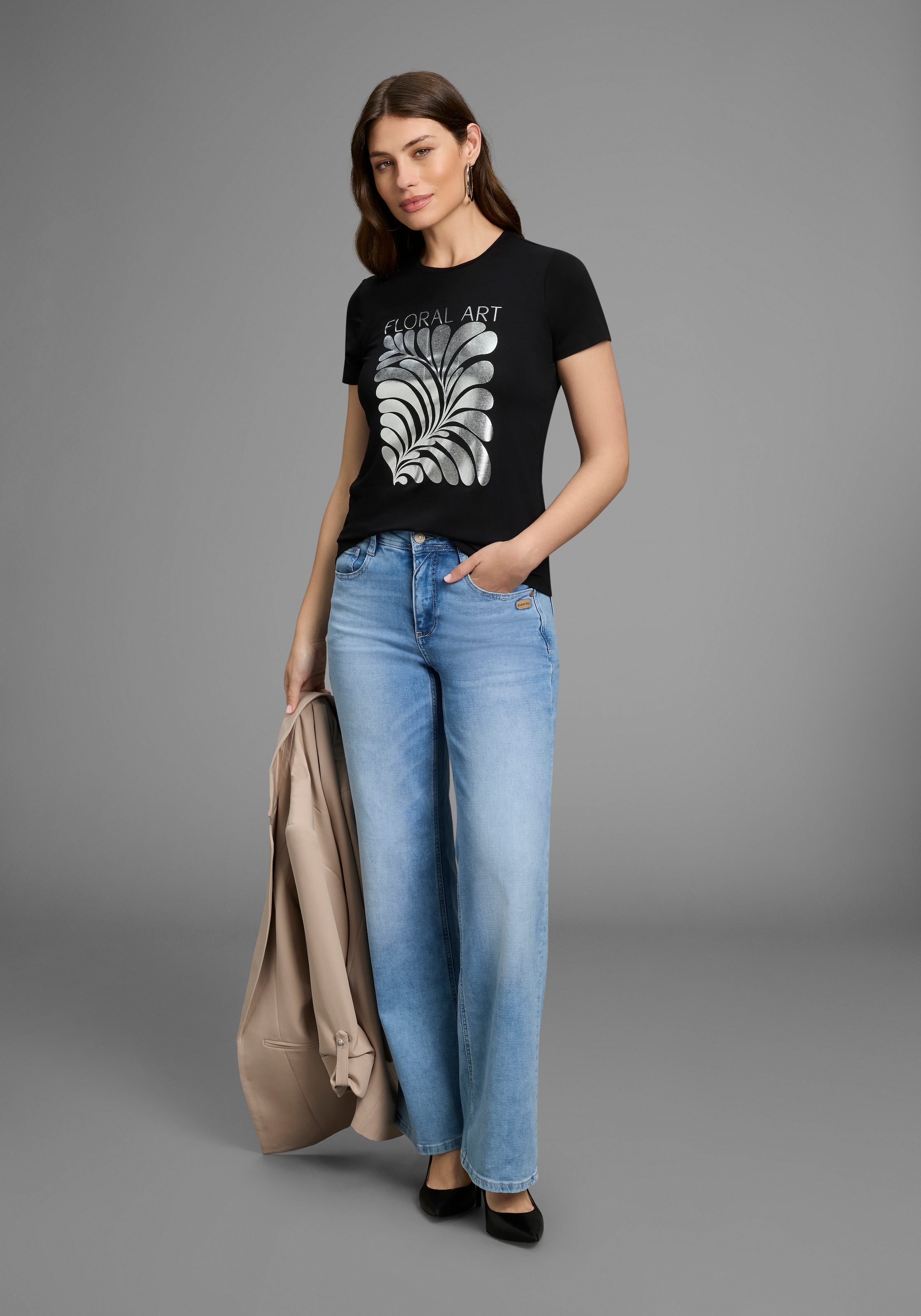 Laura Scott T-Shirt, mit Folien-Print - NEUE KOLLEKTION