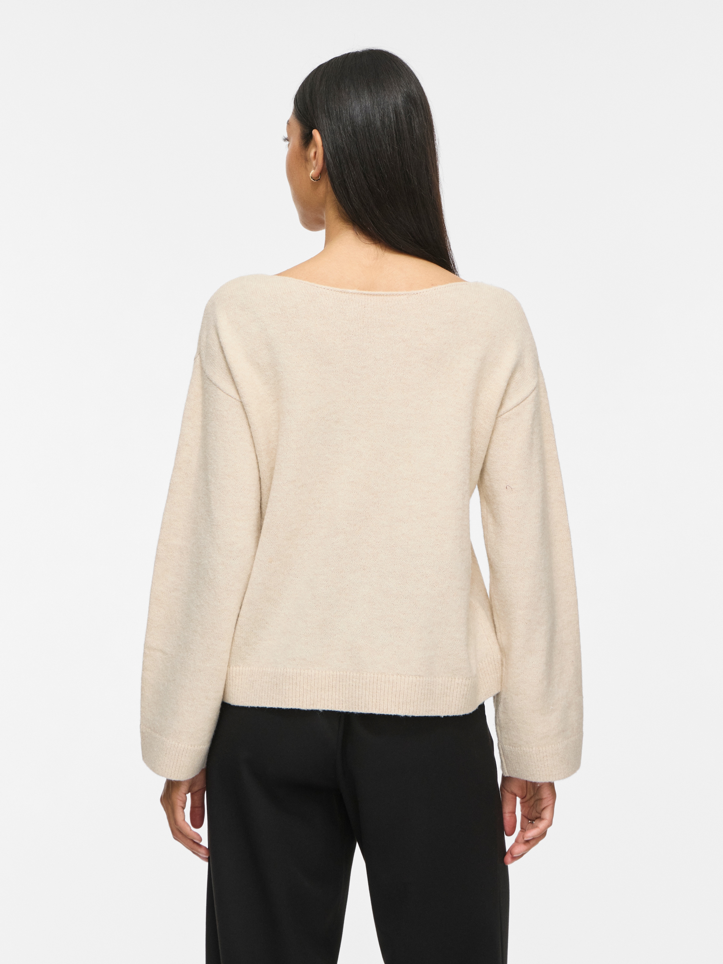 Vila V-Ausschnitt-Pullover »VILIGA L/S V-NECK REV LACE KNIT TOP-NOOS« Materialmix, Spitzen-Detail, regular fit