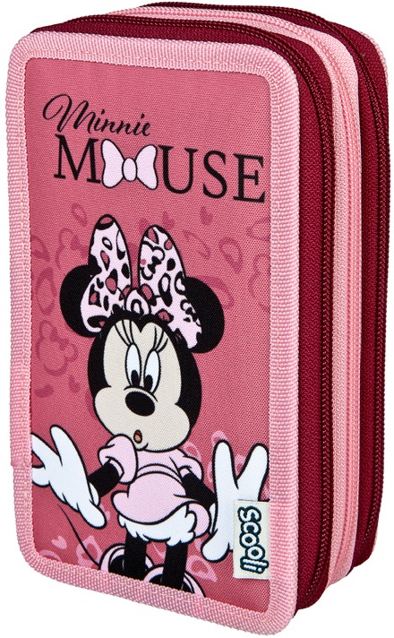 Scooli Federmäppchen »Tripledecker, Minnie Mouse«, befüllt, inkl. Geodreieck