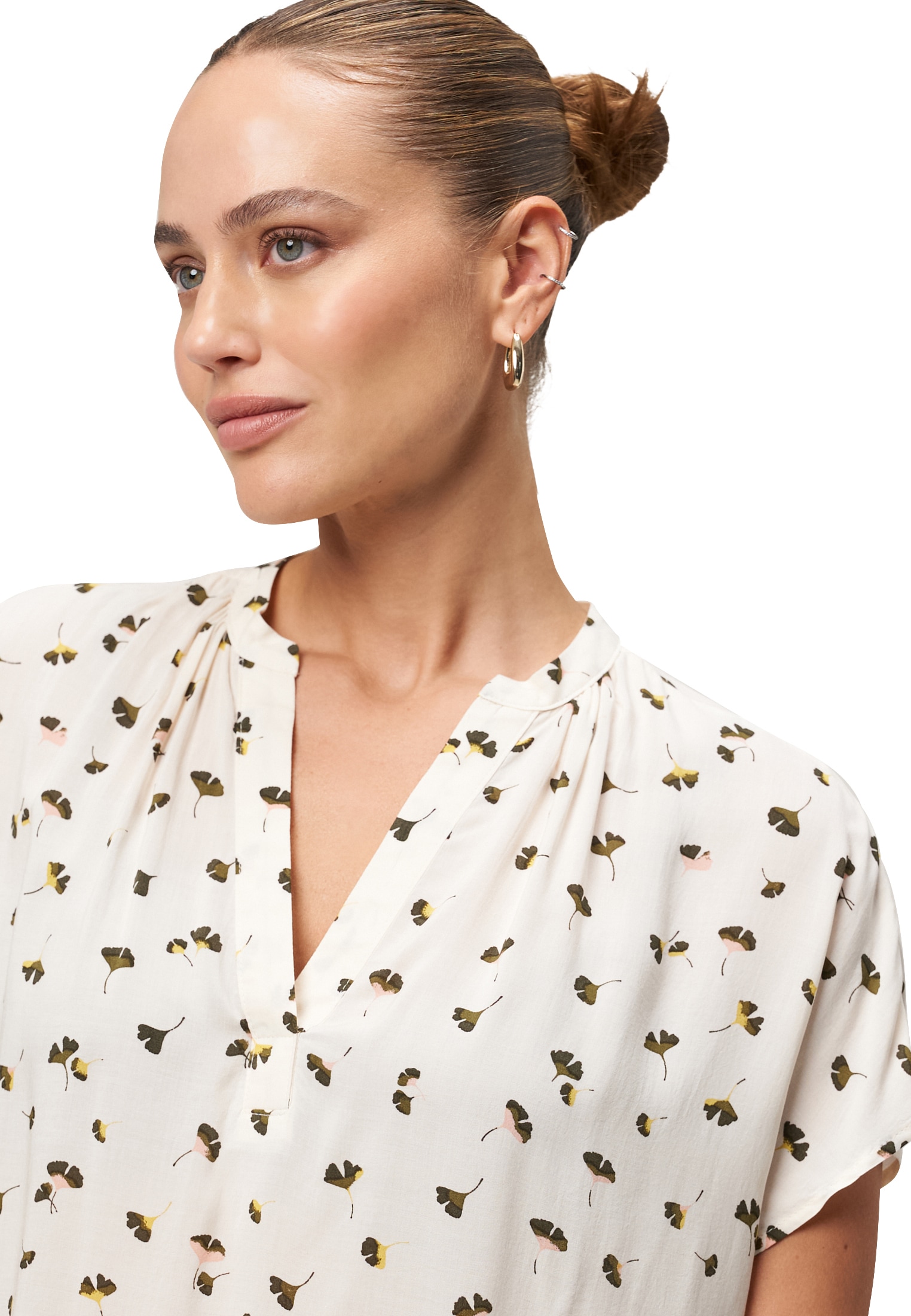 Zero Klassische Bluse »Bluse mit Blätterdruck«
