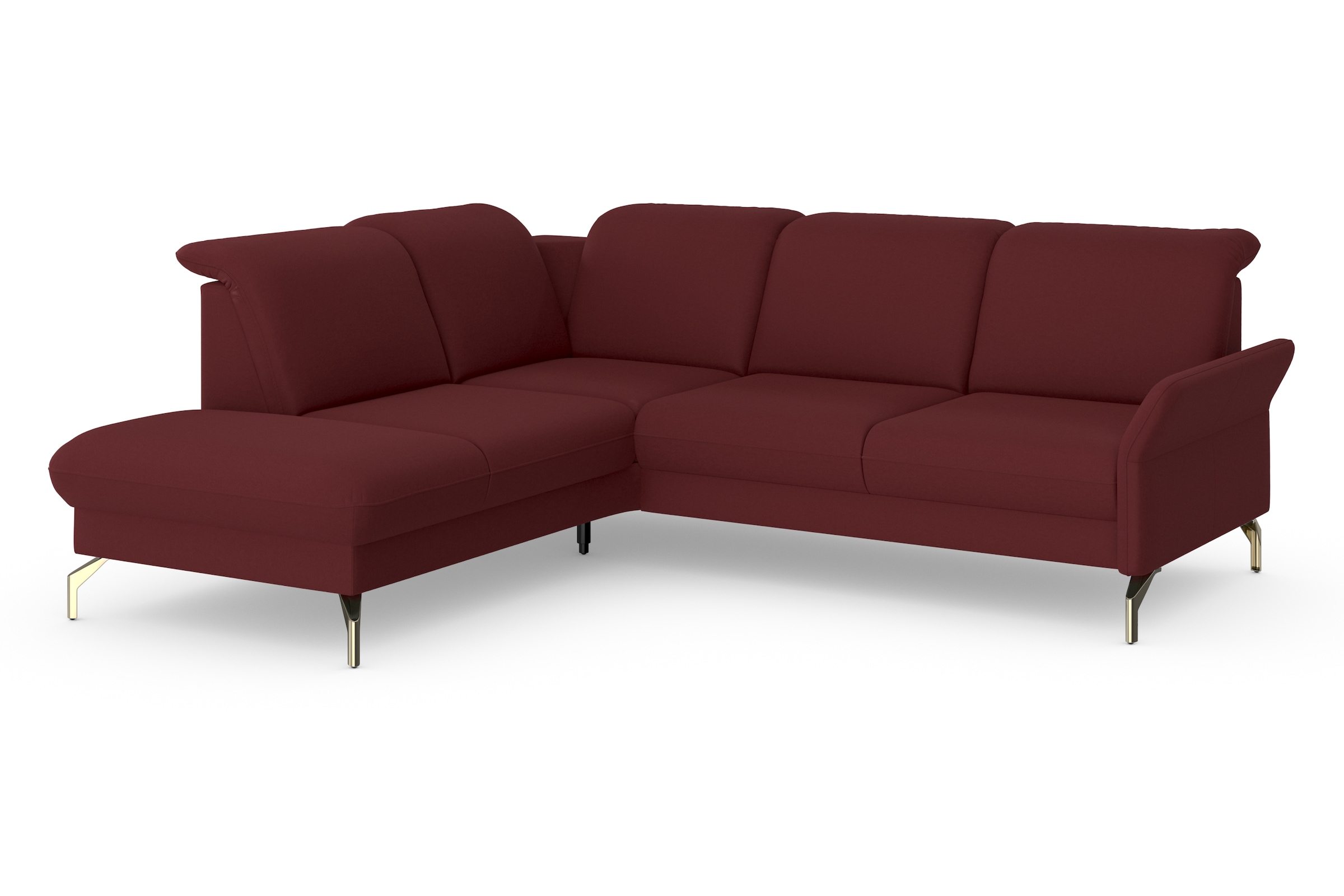 sit&more Ecksofa »Fashion L-Form« wahlweise mit Kopfteilverstellung, Vorziehsitz, motorisch, Nickelfüße