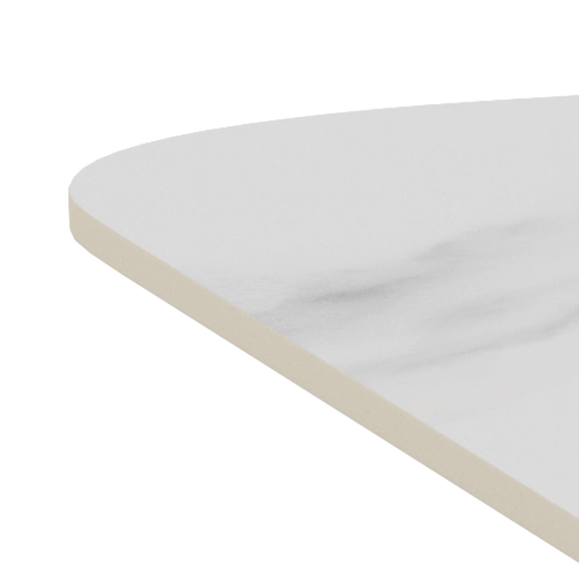 ACTONA GROUP Couchtisch »Salinas, Sofatisch, Tisch, Beistelltisch« B/T/H: 80x80x48 cm,  weiße Keramikplatte, abgerunde Ecken, schwarzer Stahlfuß