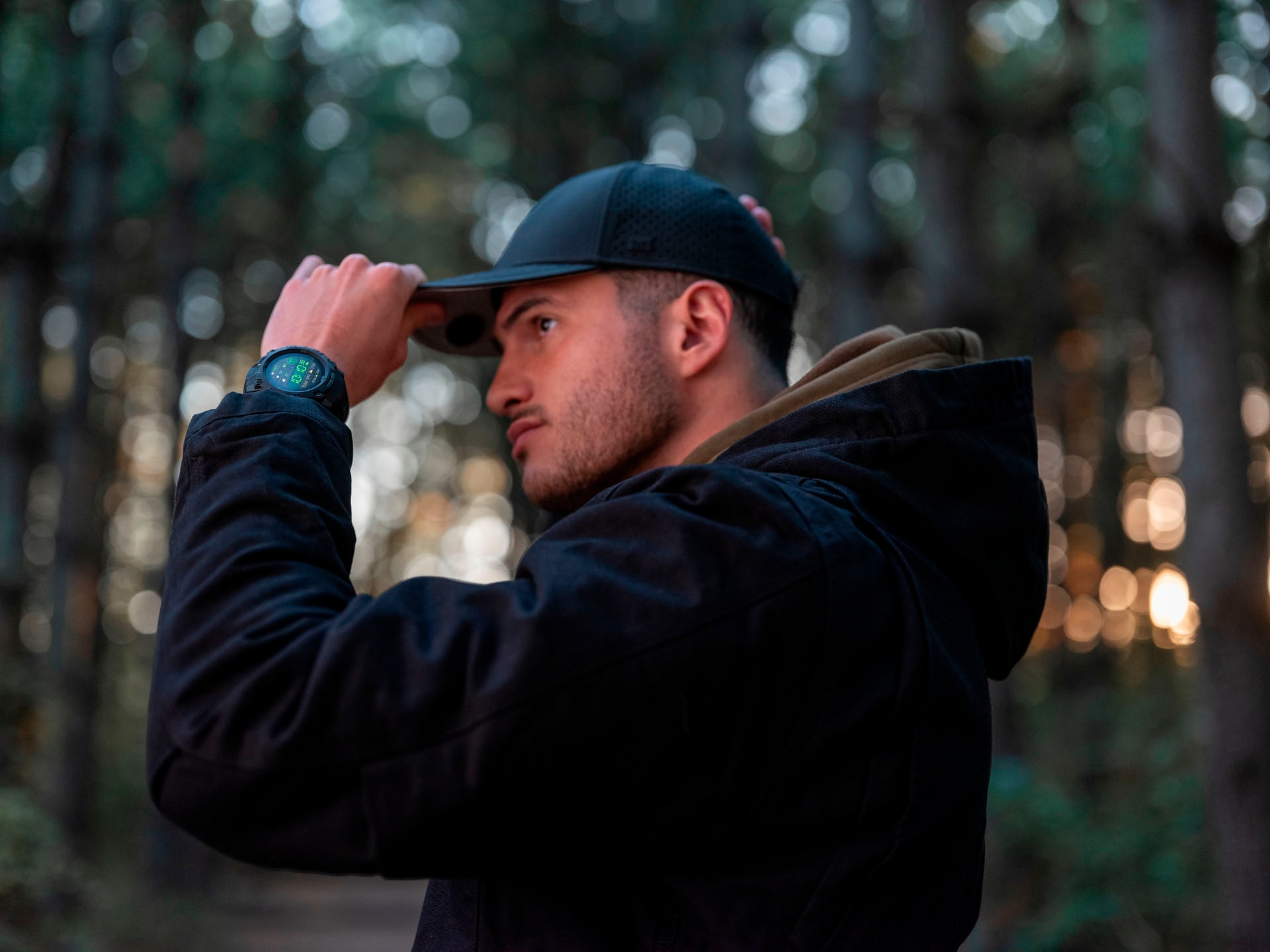 Garmin Smartwatch »Instinct 3 AMOLED 50 mm Tactical Edition« (3,3 cm / 1,3;Herzfrequenzsensor;Thermometer ″)