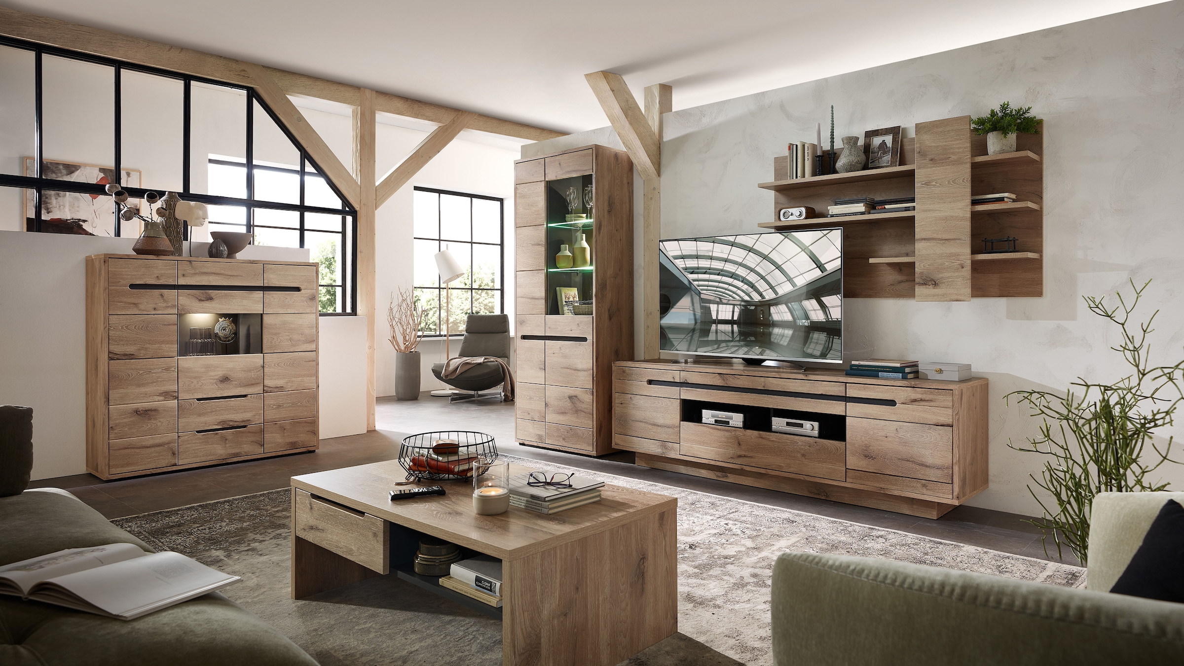 Innostyle Highboard »BELLANO«, Viking Oak Nature