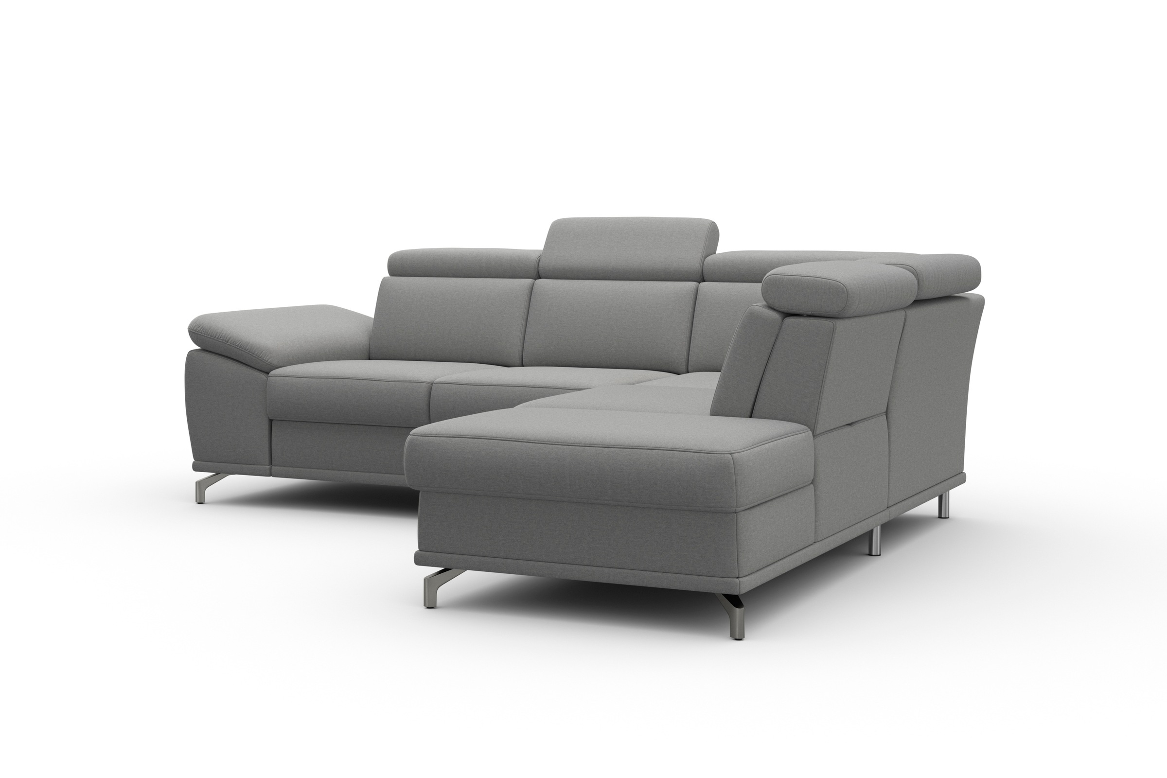 sit&more Ecksofa »Cabrio L-Form, mit Sitztiefenverstellung, Arm- und Kopfteilverstellung«, 3 Nierenkissen, Federkern, optional Bettfunktion und Stauraum