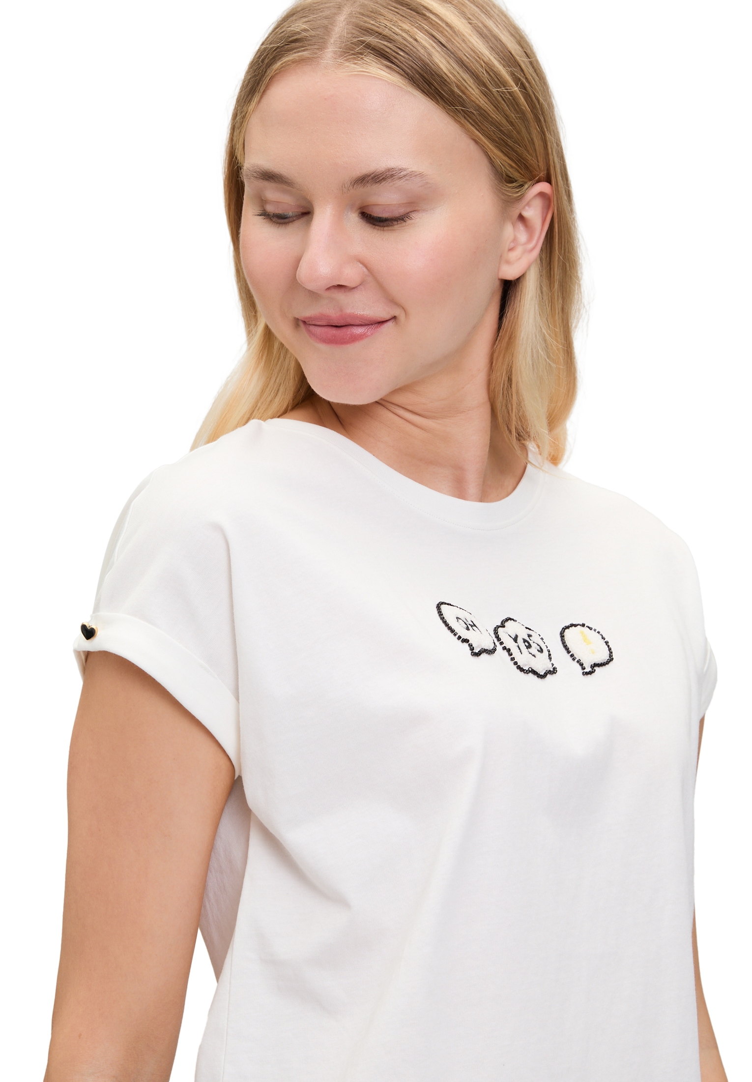 Cartoon Kurzarmshirt »Baumwollshirt mit Ärmelaufschlag«