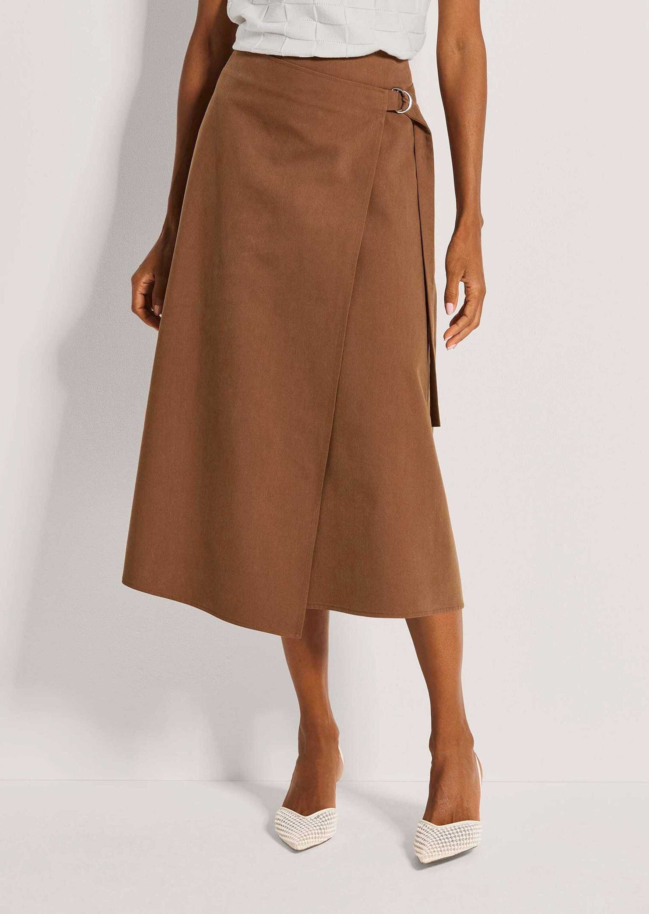 MADELEINE Midirock »Midirock Stilvoller Wickelrock mit Bindeband« Rock in Wickeloptik