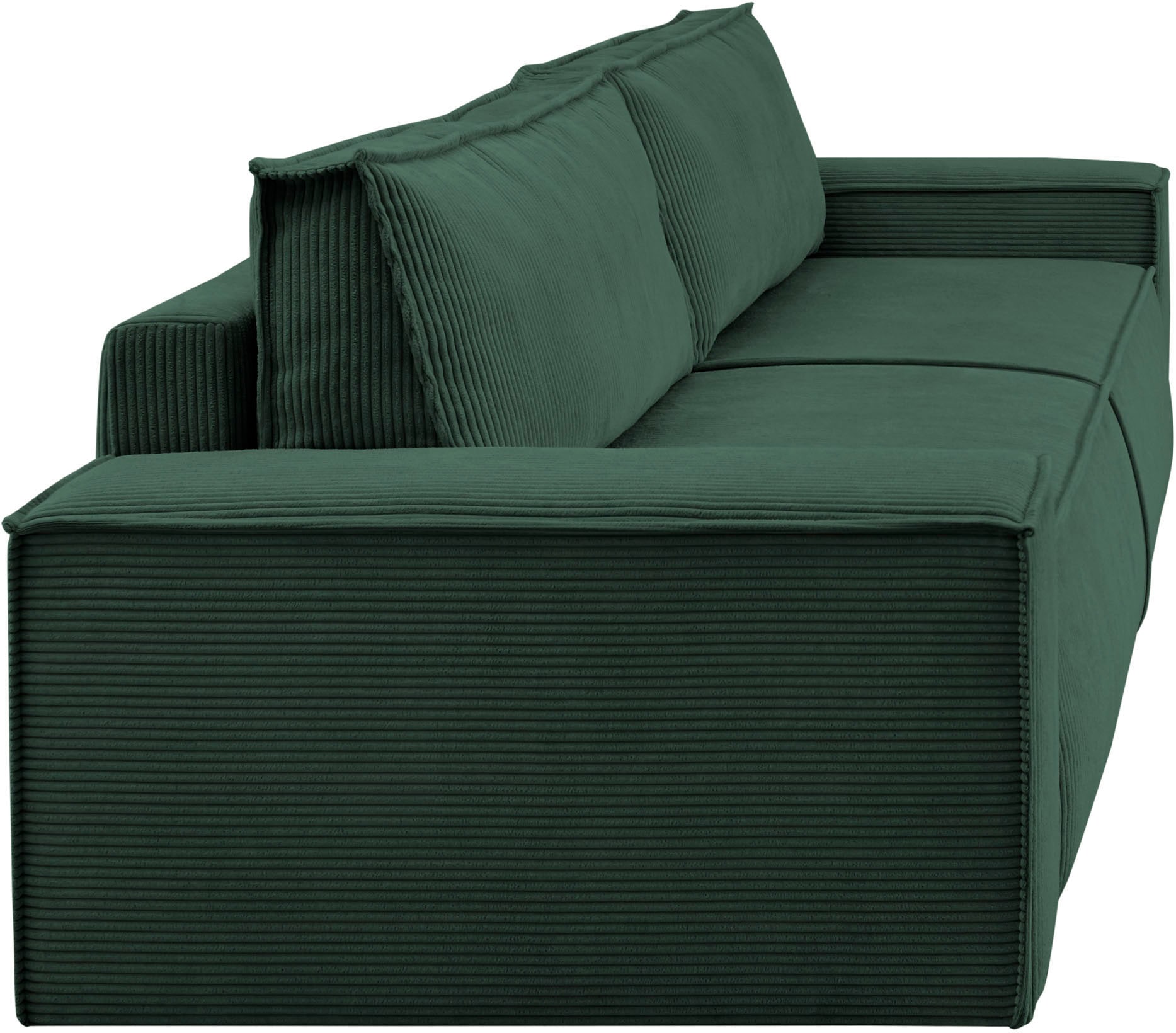 Home affaire 3-Sitzer »SHERWOOD Schlafsofa (257cm) Cord, Samtvelours, Vintage-Lederoptik«, Schlaffunktion mit Bettkasten (ca. 136/200cm)