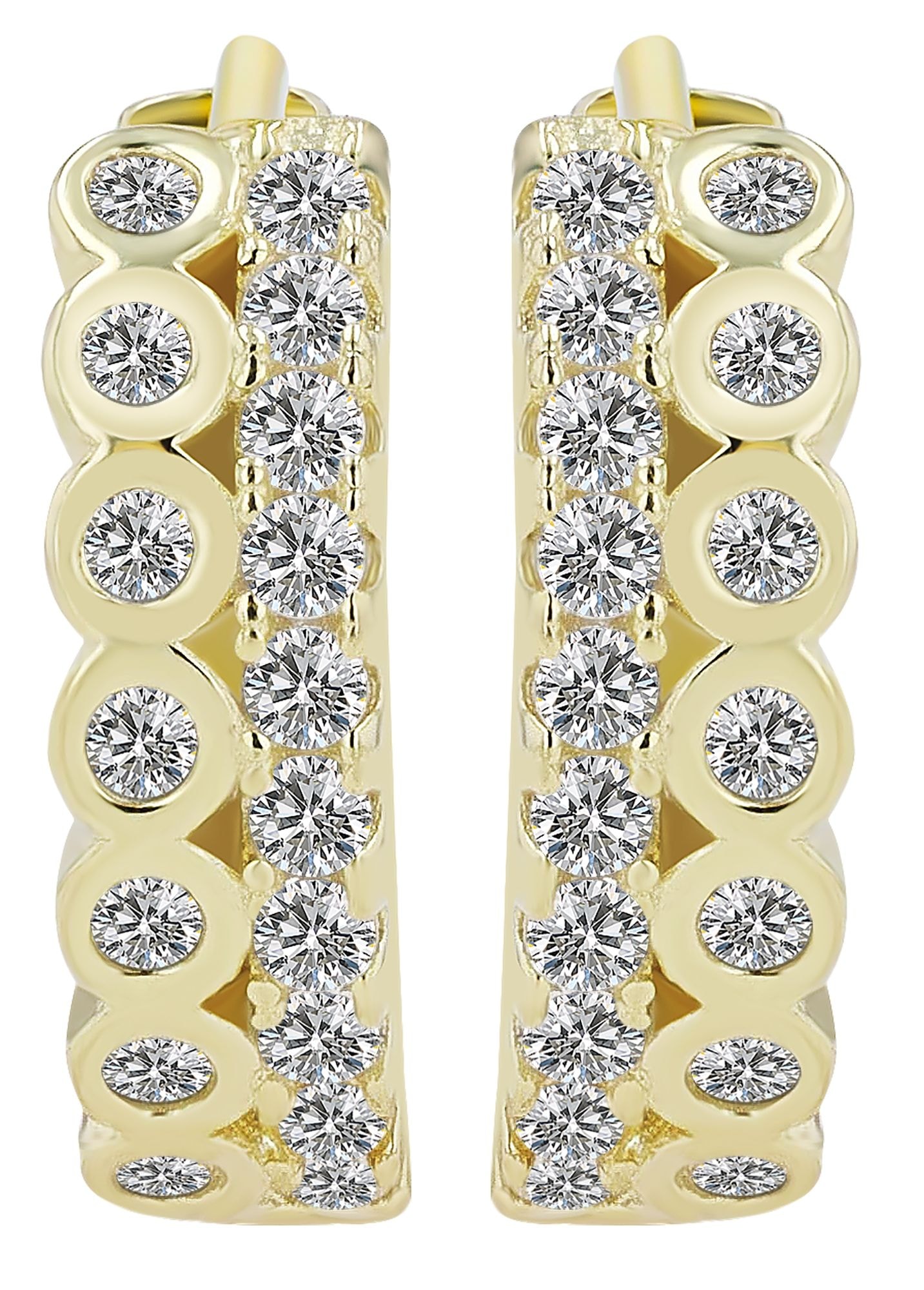 Adelia´s Paar Creolen »Damen Ohrringe ¿ Klappcreole aus 925 Silber mit Zirkonia«